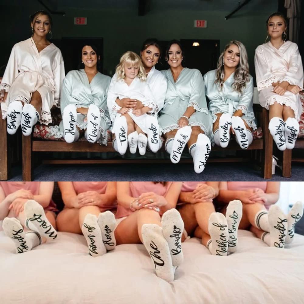 Bridesmaid Gifts - Fuzzy Socks for Bachelorette Party & Wedding Favors - Cozy & Cute