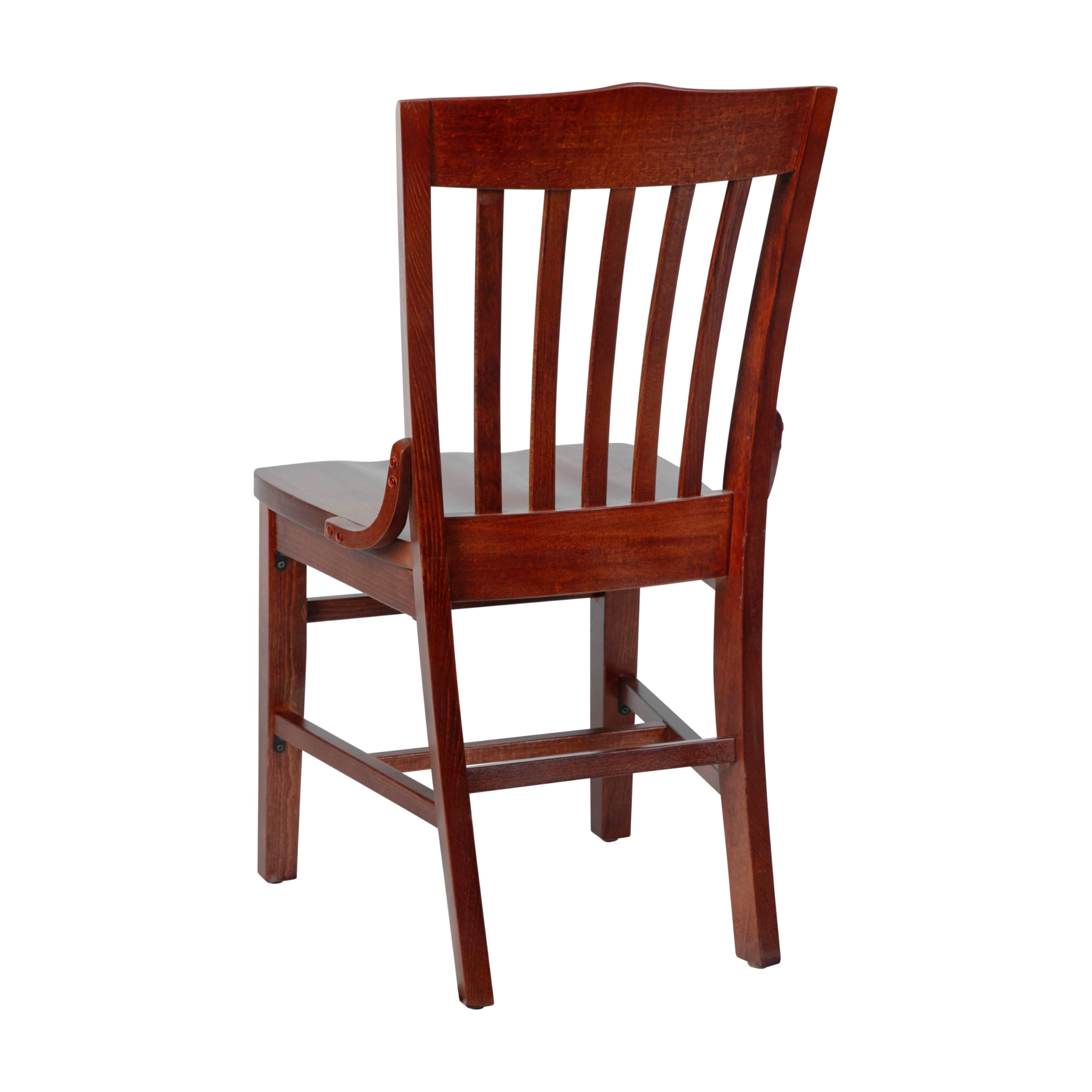 Premium Mahogany Wood School House Chair - Classic Wooden Dining Chair for Home, Office, and Classroom Use