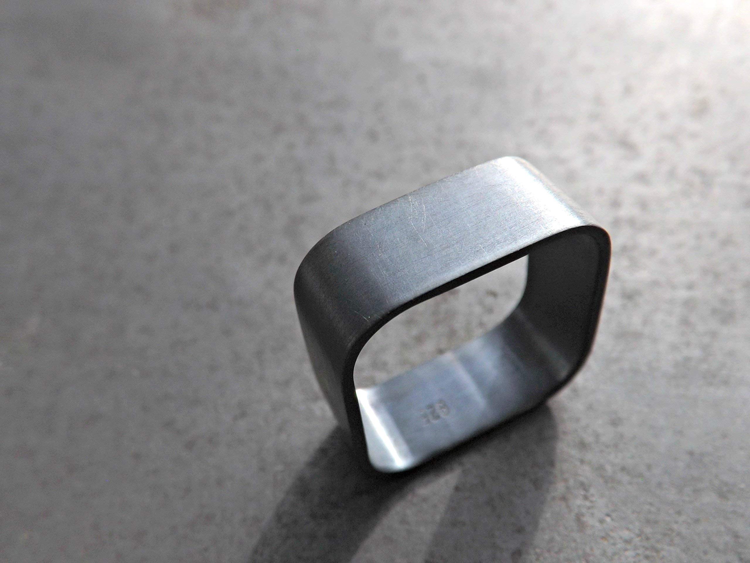 Square Silver Ring for Men & Women - Modern Geometric Engagement & Wedding Band Jewelry - Perfect for Proposals, Anniversaries, and Everyday Wear
