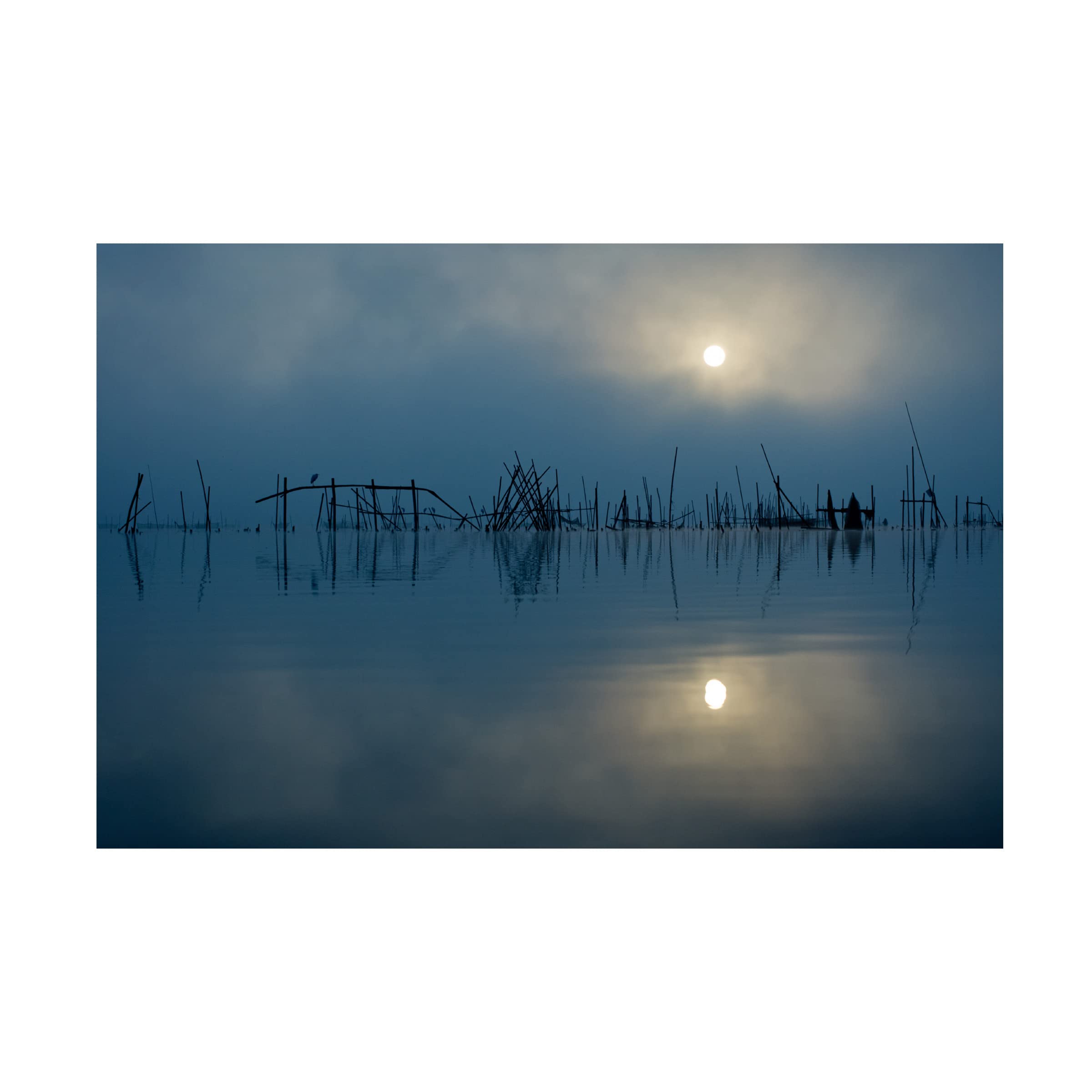 Blue Sun Canvas Art Print by Kouji Tomihisa - Modern Abstract Wall Decor for Living Room, Bedroom & Office - Trademark Fine Art Collection