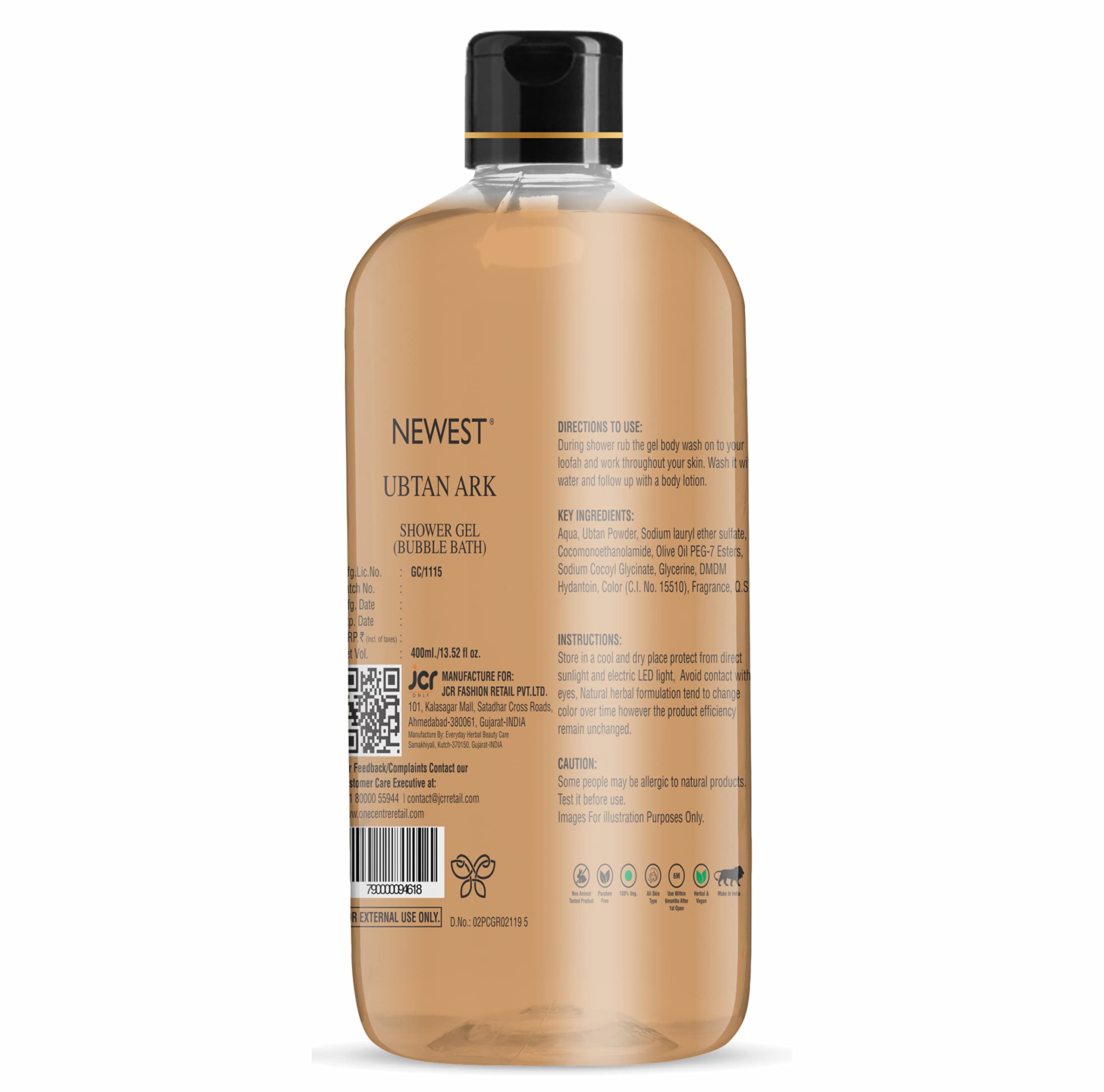 Refreshing Mint & Ubtan Body Wash for Men & Women - Deep Cleansing Shower Gel for Smooth Skin - Perfect for Daily Use & Post-Workout Refreshment