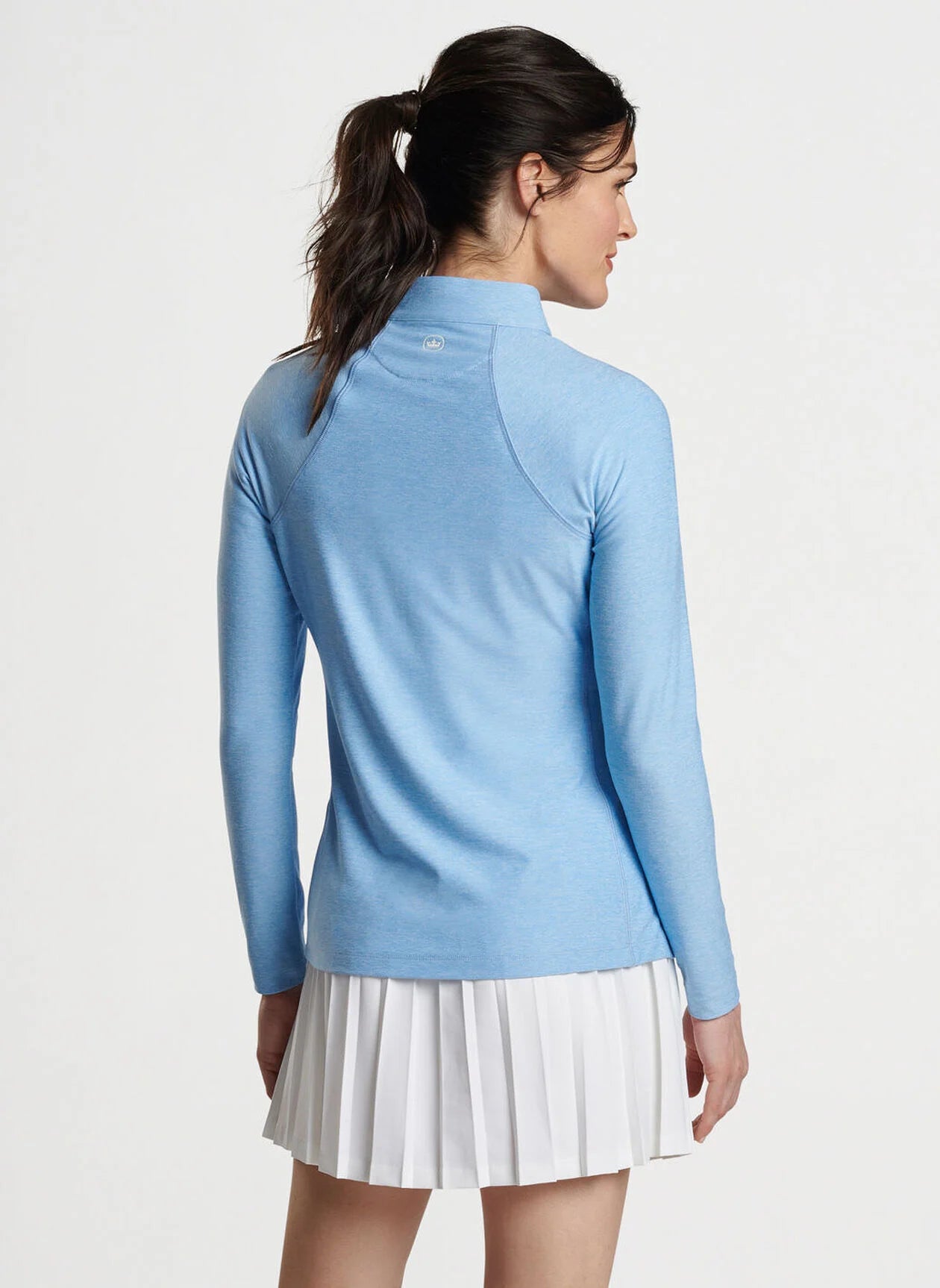 Peter Millar Women's Melange Raglan Sleeve Perth Layer Pullover Sweater - Cottage Blue | Cozy Casual Wear for Fall & Winter | Perfect for Office, Travel & Weekend Outings