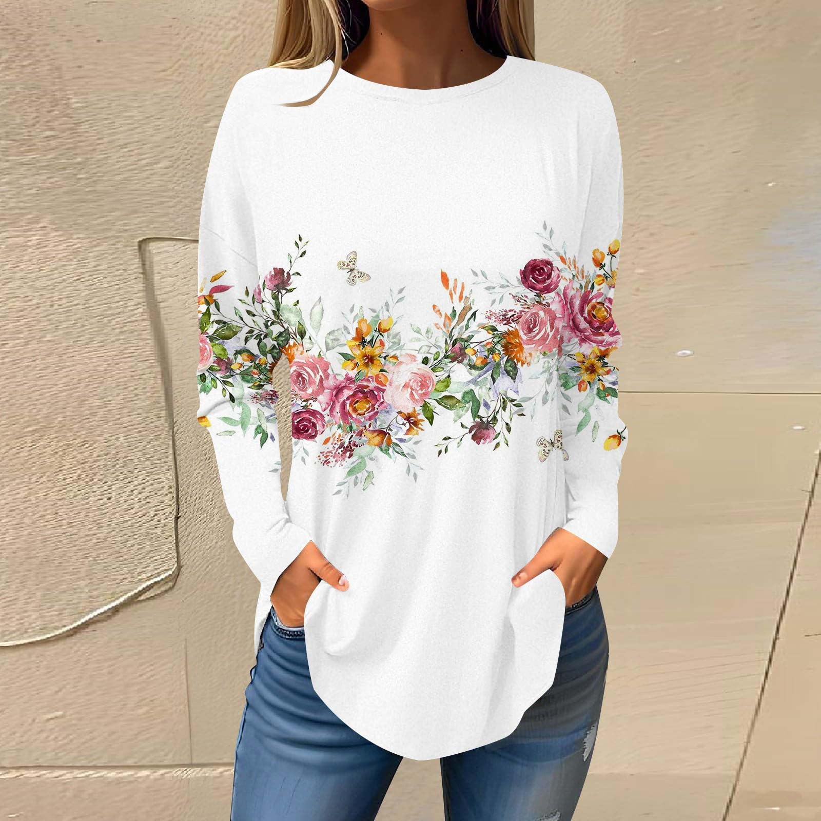 Ceboyel Women's Long Sleeve Tops - Trendy Dressy Casual Shirts & Blouses for Fall 2023 | Cute Tunics & Tees for Going Out, Work, and Everyday Wear