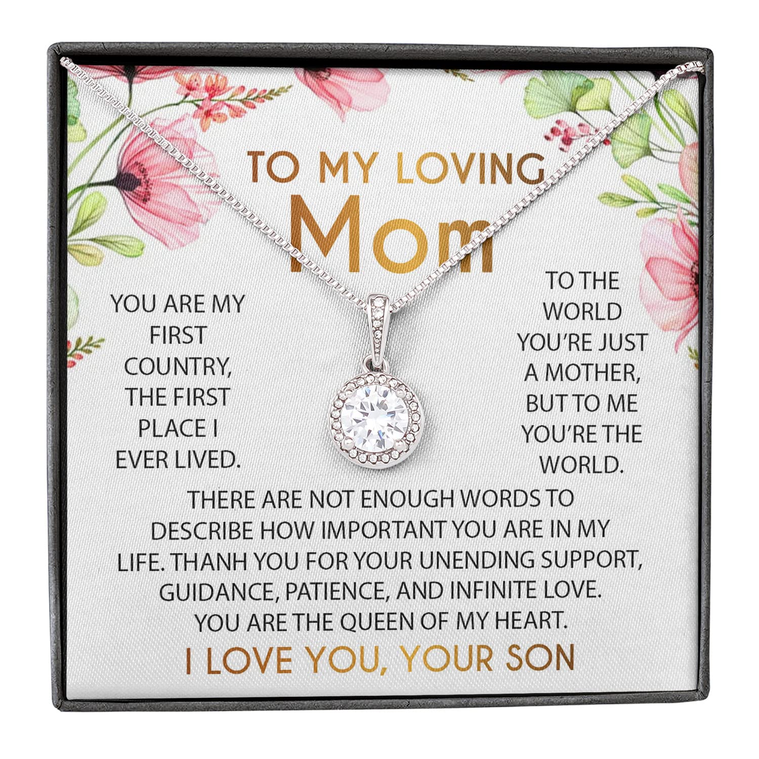 Mother Son Necklace - Unique Jewelry Gift for Mom from Son | Birthday, Wedding, Valentine's Day & Christmas Present | Perfect for Special Occasions & Heartfelt Moments