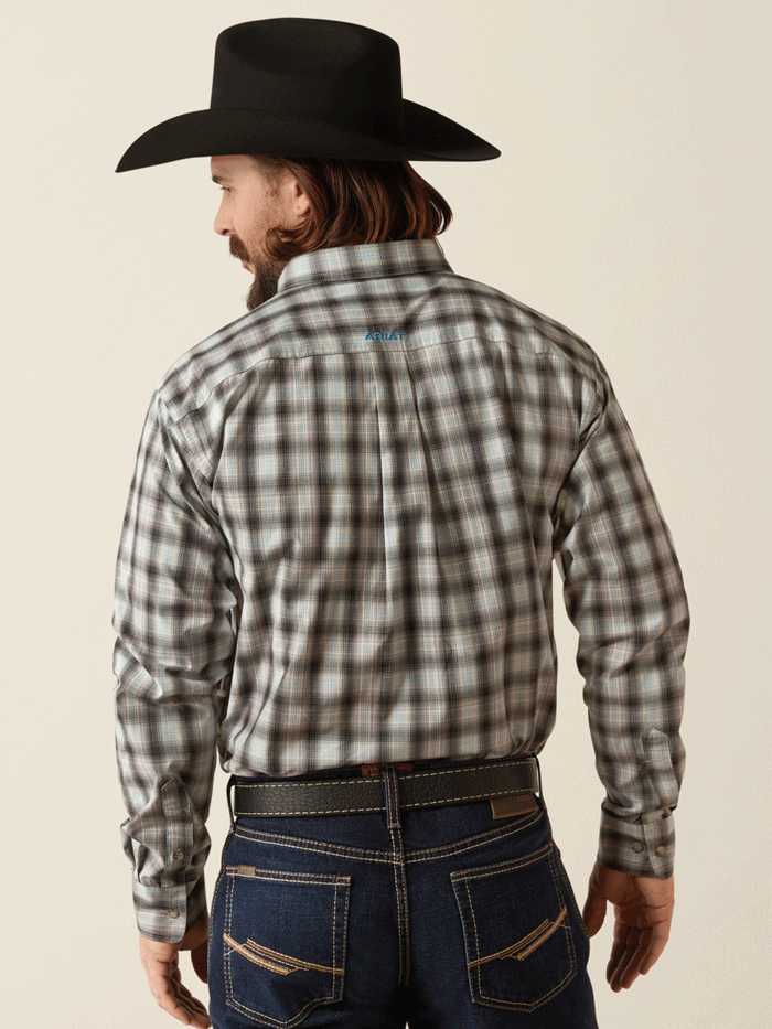 Ariat Men's Pro Series Jamison Classic Fit Western Shirt - Grey Plaid for Cowboy, Ranch Work & Casual Wear