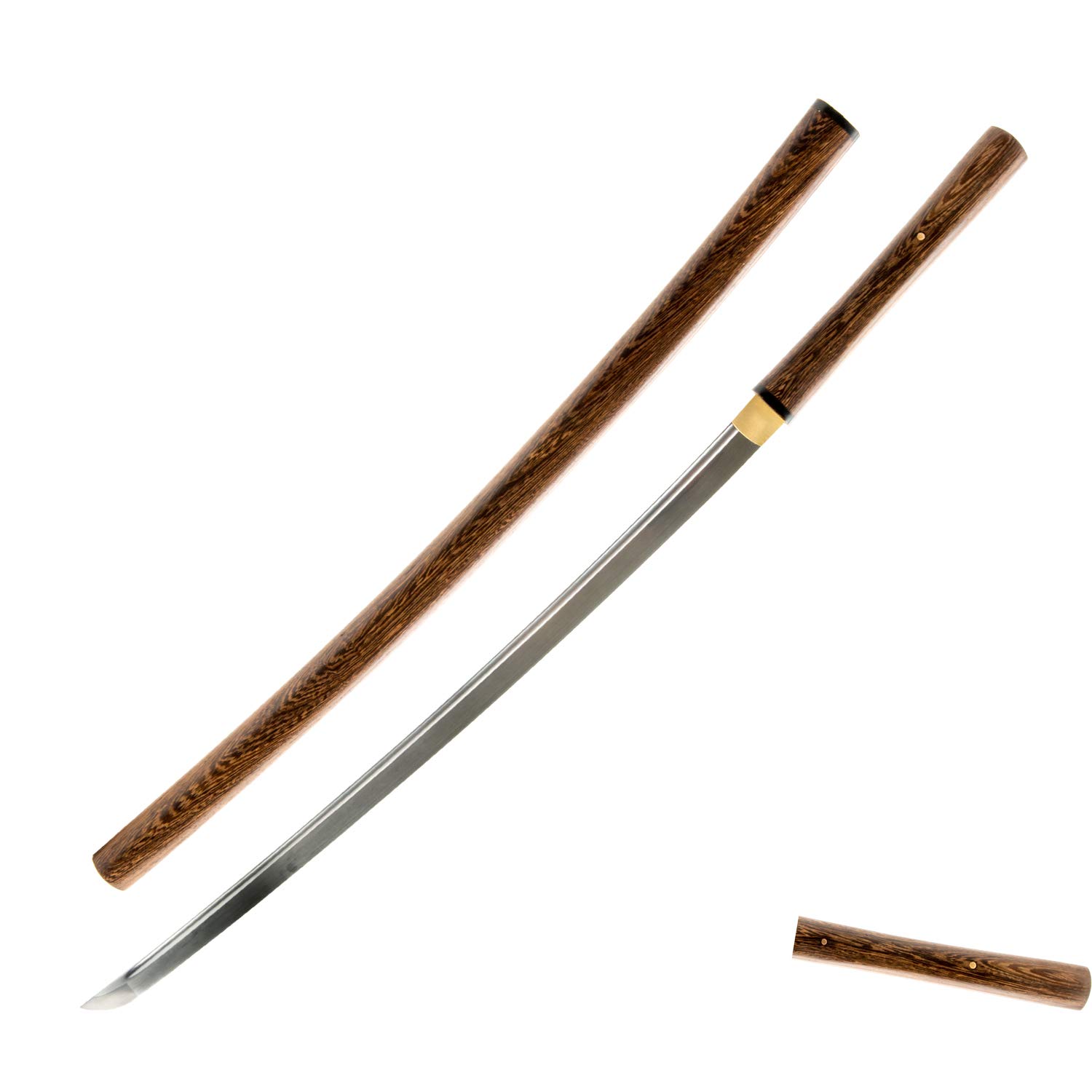Authentic Japanese Samurai Shirasaya Katana - 1045 Carbon Steel, Hand Forged & Heat Tempered Full Tang Functional Sword - Perfect for Martial Arts Training, Cosplay & Collectors Display