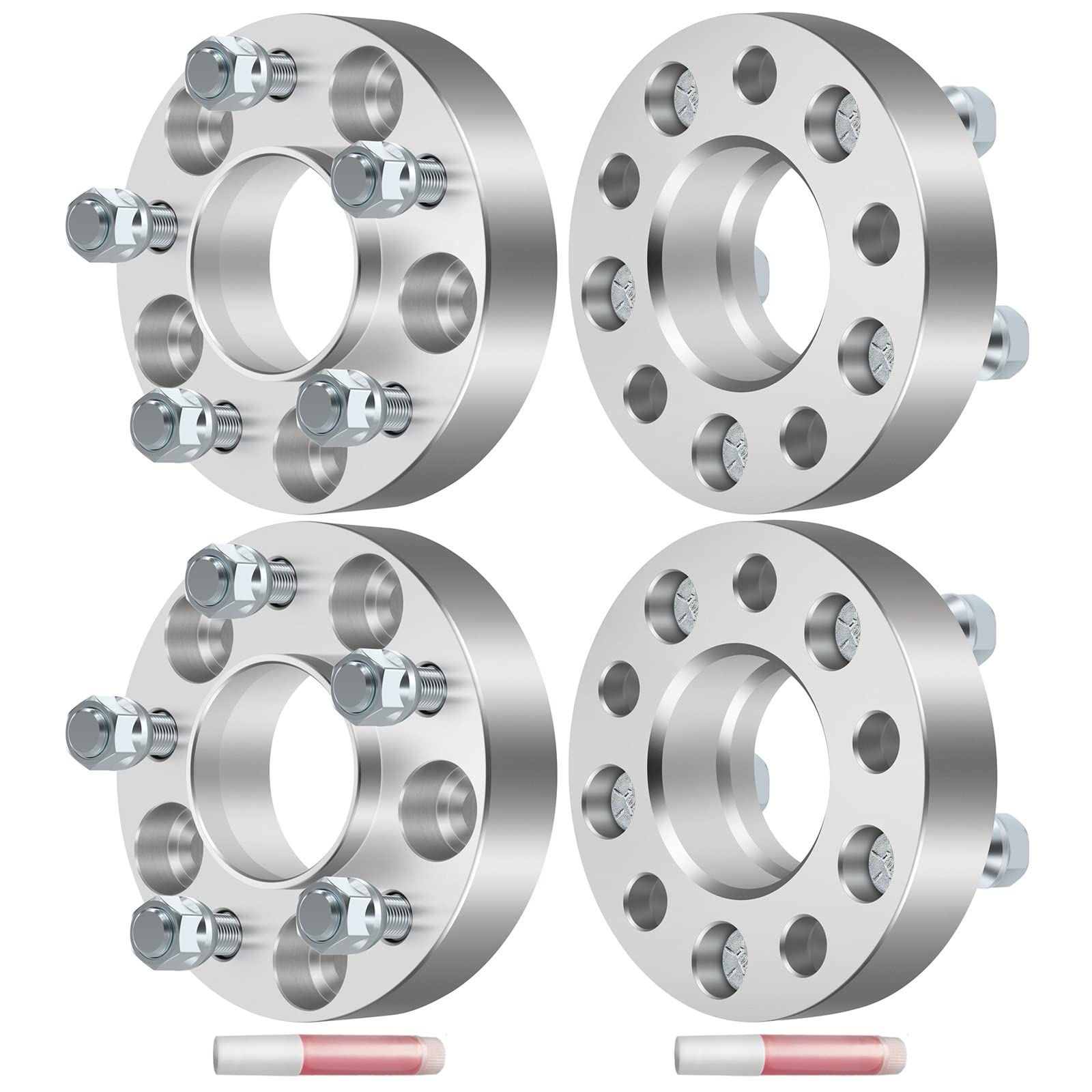 ECCPP 4-Piece 5 Lug 5x4.5 to 5x4.5 Hub Centric Wheel Spacers (1.25 Inch Thick, 5x114.3mm Bolt Pattern, 70.5mm Center Bore) - Compatible with Ford Mustang, Edge, Crown Victoria | Heavy-Duty 1/2