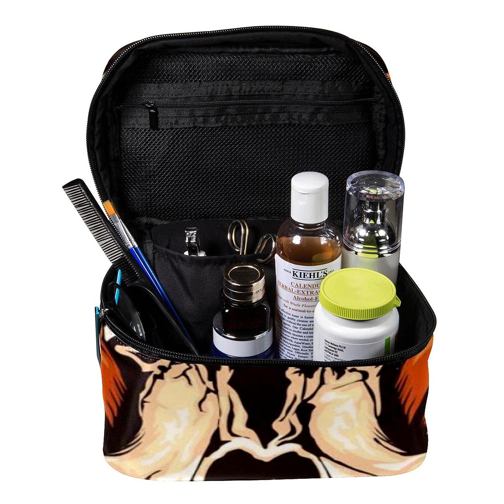 Vintage Skull Cosmetic Bag for Women - Travel Makeup Organizer with Zipper, Perfect for Girls' Toiletry & Gifts