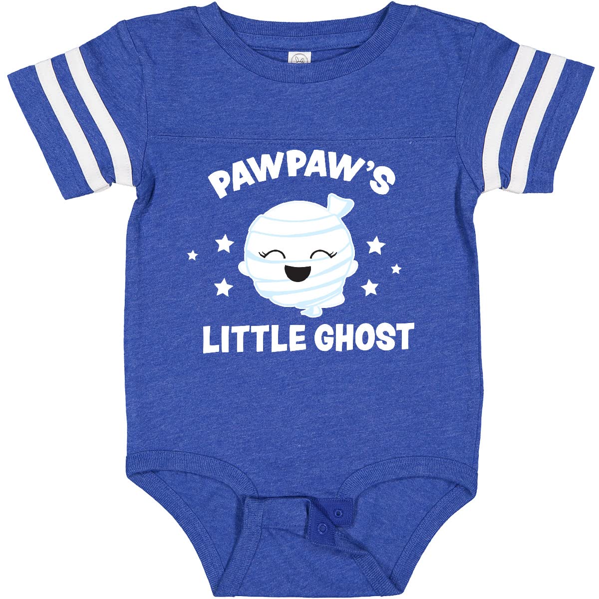 Inktastic Cute Pawpaw's Little Ghost with Stars Baby Bodysuit - Soft & Comfortable Infant Onesie for Halloween, Birthday & Casual Wear