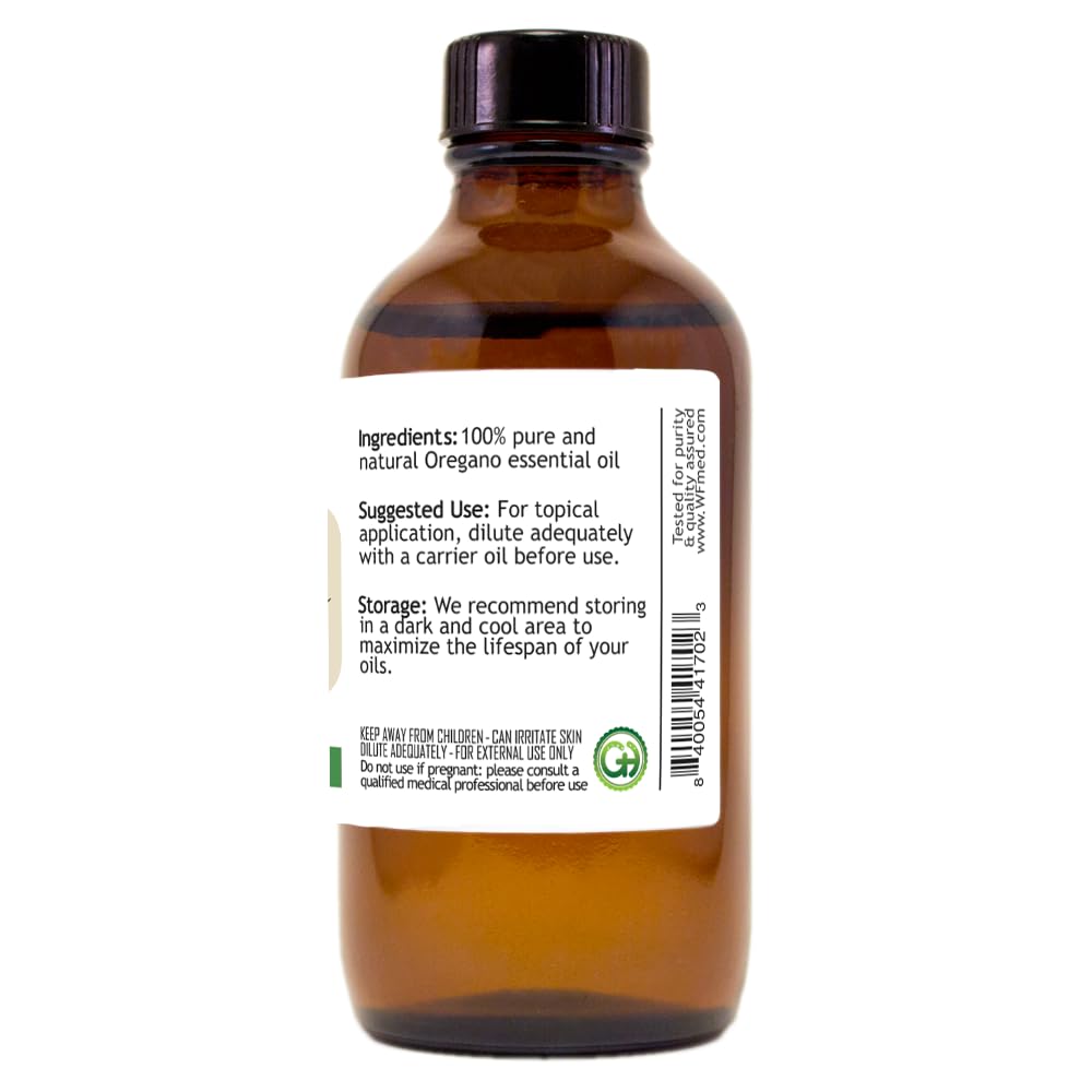 100% Pure Oregano Essential Oil - 4 fl oz (118 ml) Glass Bottle with Cap - GreenHealth - Aromatherapy, Skin Care & Natural Remedies