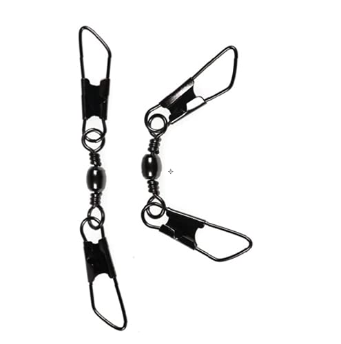 Premium Barrel Fishing Swivels with Double Safety Snaps - Strong Bass Fishing Tackle for Saltwater & Freshwater - Ideal for Lure Fishing, Trolling & Offshore Angling