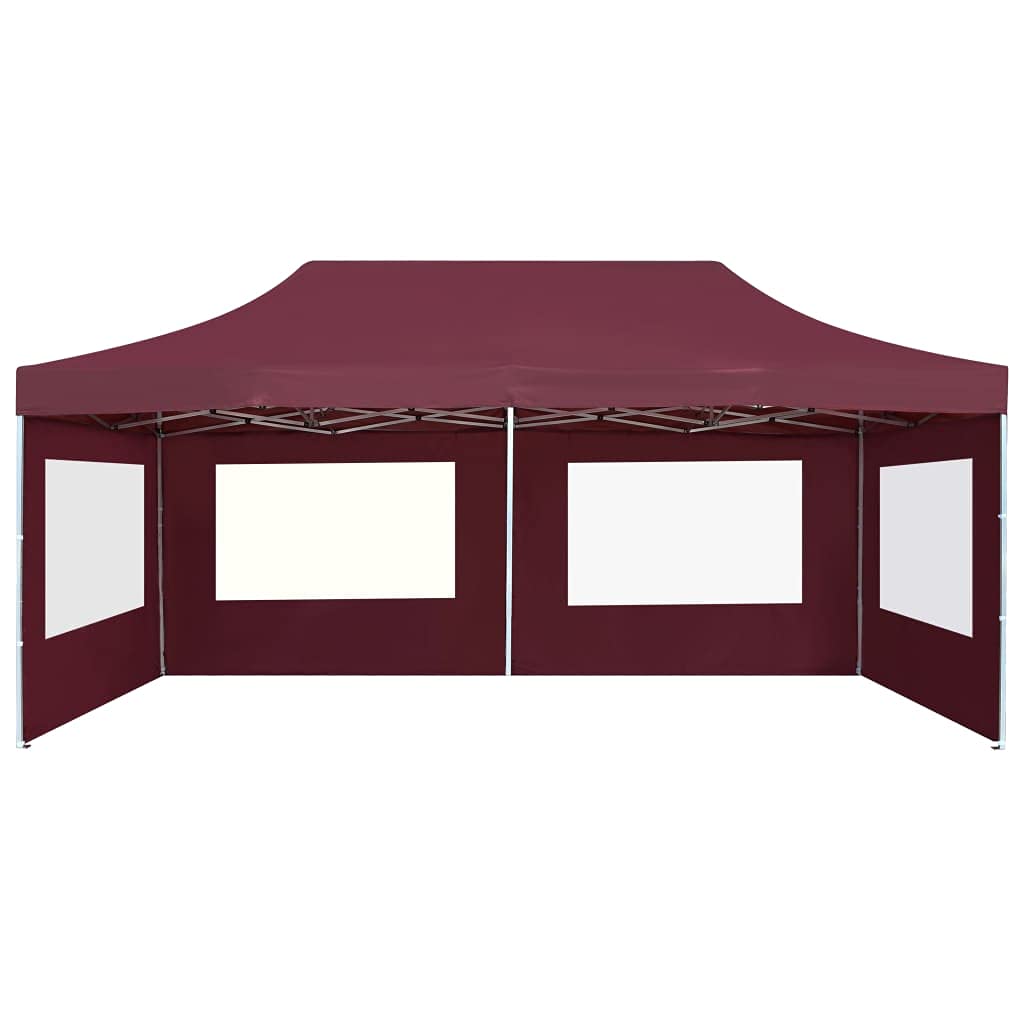 Professional 20x10ft Folding Party Tent with Walls - Aluminum Frame, Wine Red, Waterproof & UV Resistant - Outdoor Commercial Instant Gazebo for Events, Weddings, Beach Canopy, Camping & Backyard Parties