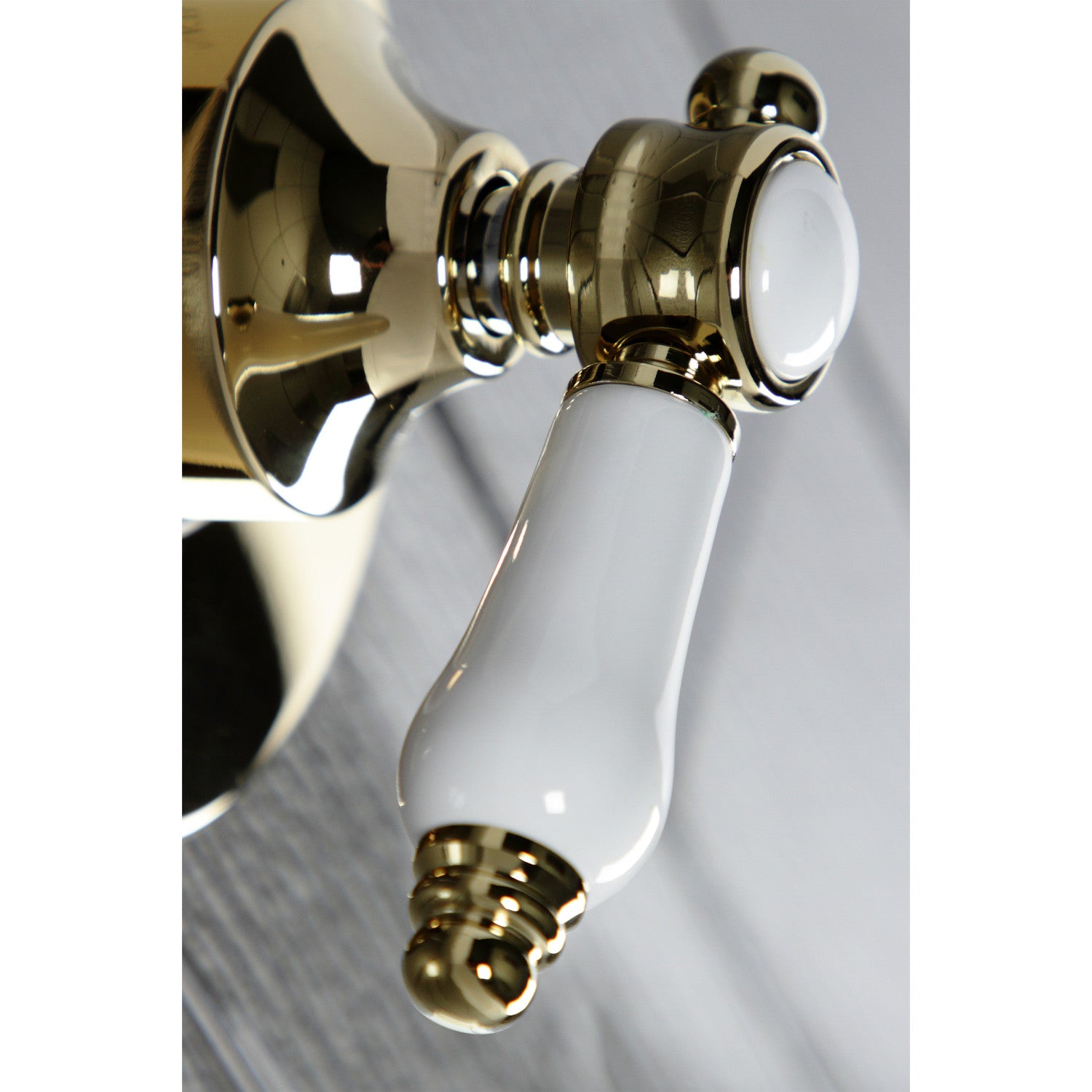 Bel Air KS3032BPL Single Handle 3-Way Diverter Valve with Round Trim Kit in Polished Brass - Perfect for Shower, Bathtub & Sink Faucet Installation