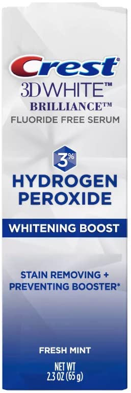 Crest 3D White Brilliance Toothpaste with Hydrogen Peroxide for Teeth Whitening - Fluoride Free & Enamel Safe - 2.3oz (65g) - 1 Count - Brighten Smile for Date Night & Job Interviews