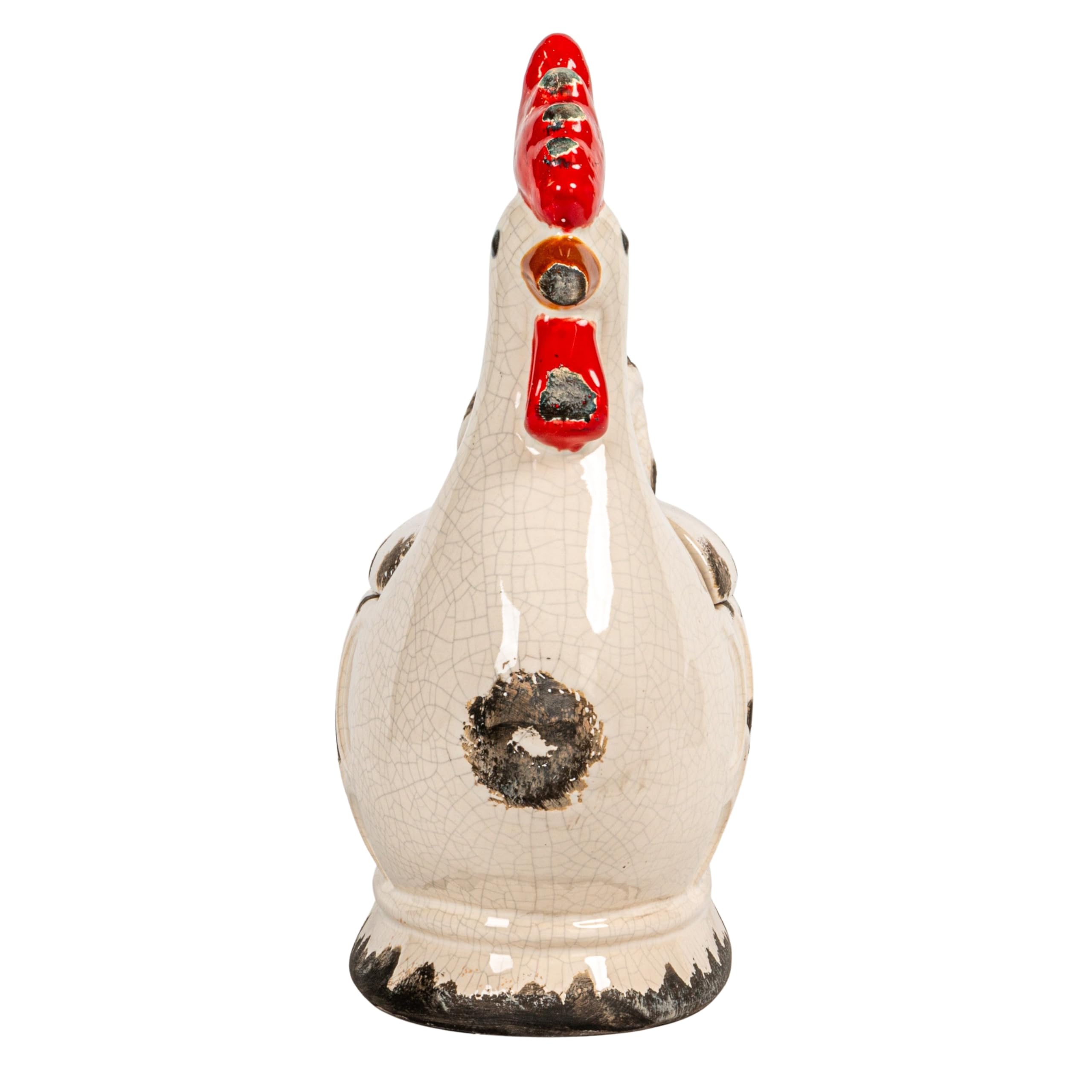 Creative Co-Op Rooster-Shaped Ceramic Canister with Airtight Lid - Perfect for Kitchen Storage, Coffee, Tea & Sugar | Farmhouse Decor & Country Style Home Accessories