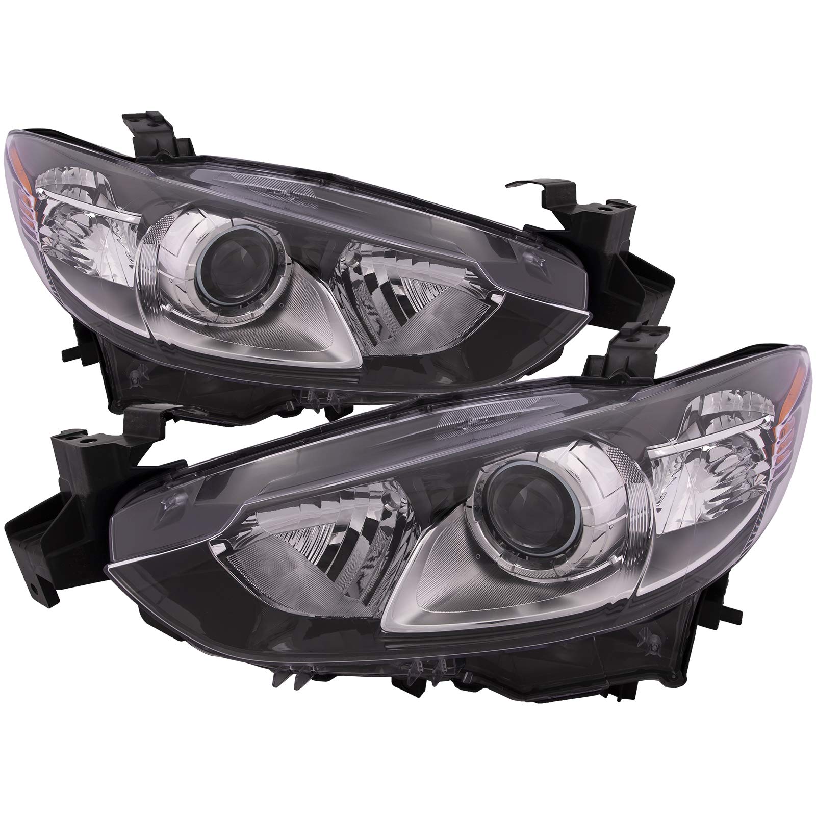 HEADLIGHTSDEPOT CAPA Certified Halogen Headlights Set - Left Driver & Right Passenger Pair - Compatible with Mazda 6 Sedan 2014-2020 | Perfect for Night Driving & Foggy Conditions
