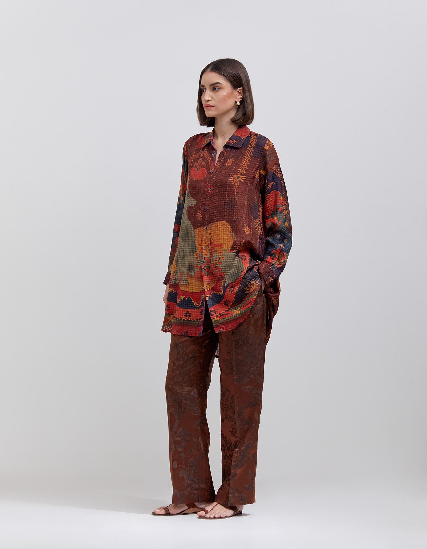 Premium Azaad Silk Damash Trousers in Caramel - Elegant Comfort for Special Occasions & Evening Events