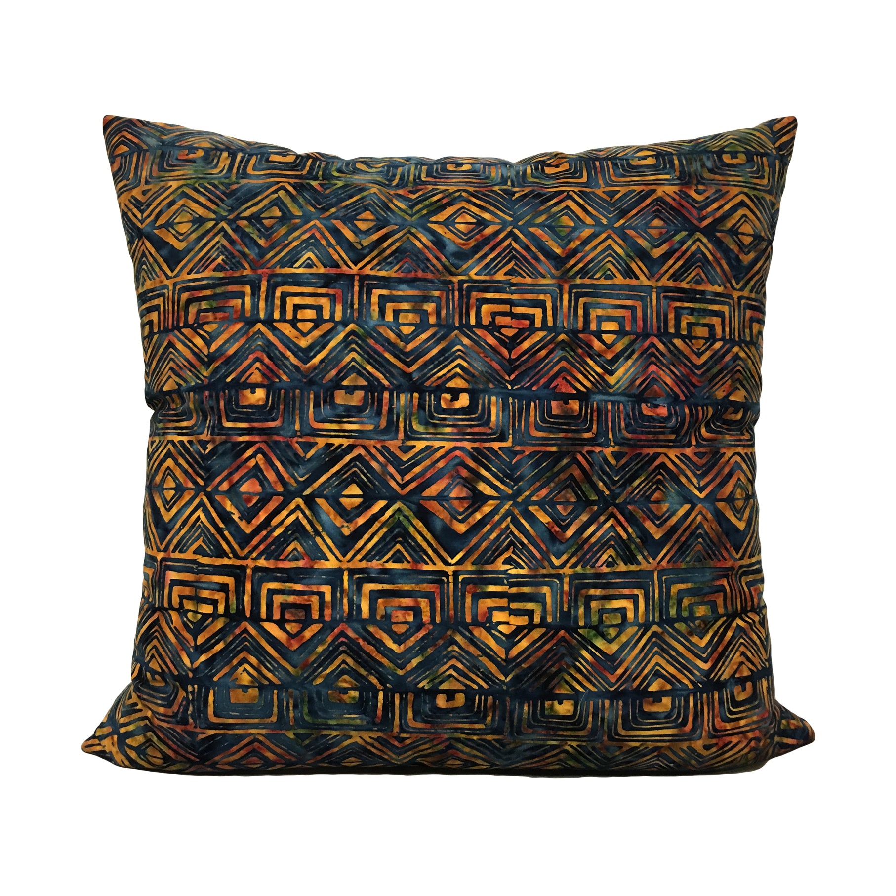 Spirit Rhythm Dusk Batik Throw Pillow 20x20 Inches - Bohemian Decorative Cushion Cover for Sofa, Bed, Living Room & Home Decor