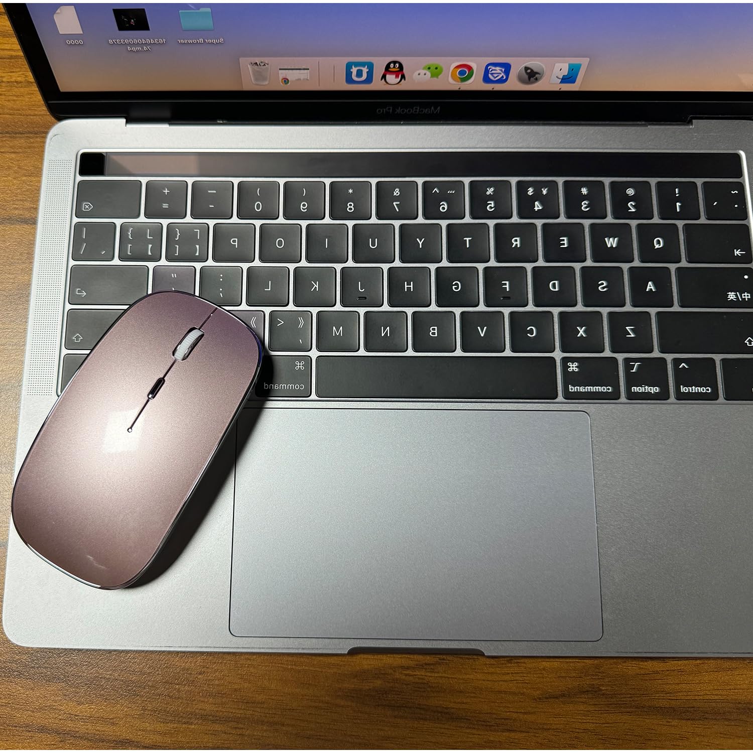 Wireless Mouse for MacBook Pro, MacBook Air, iMac, Chromebook & Windows PC - 2.4G USB/USB-C Rechargeable Mouse (Rose Gold) - Perfect for Office, Home & Travel Use