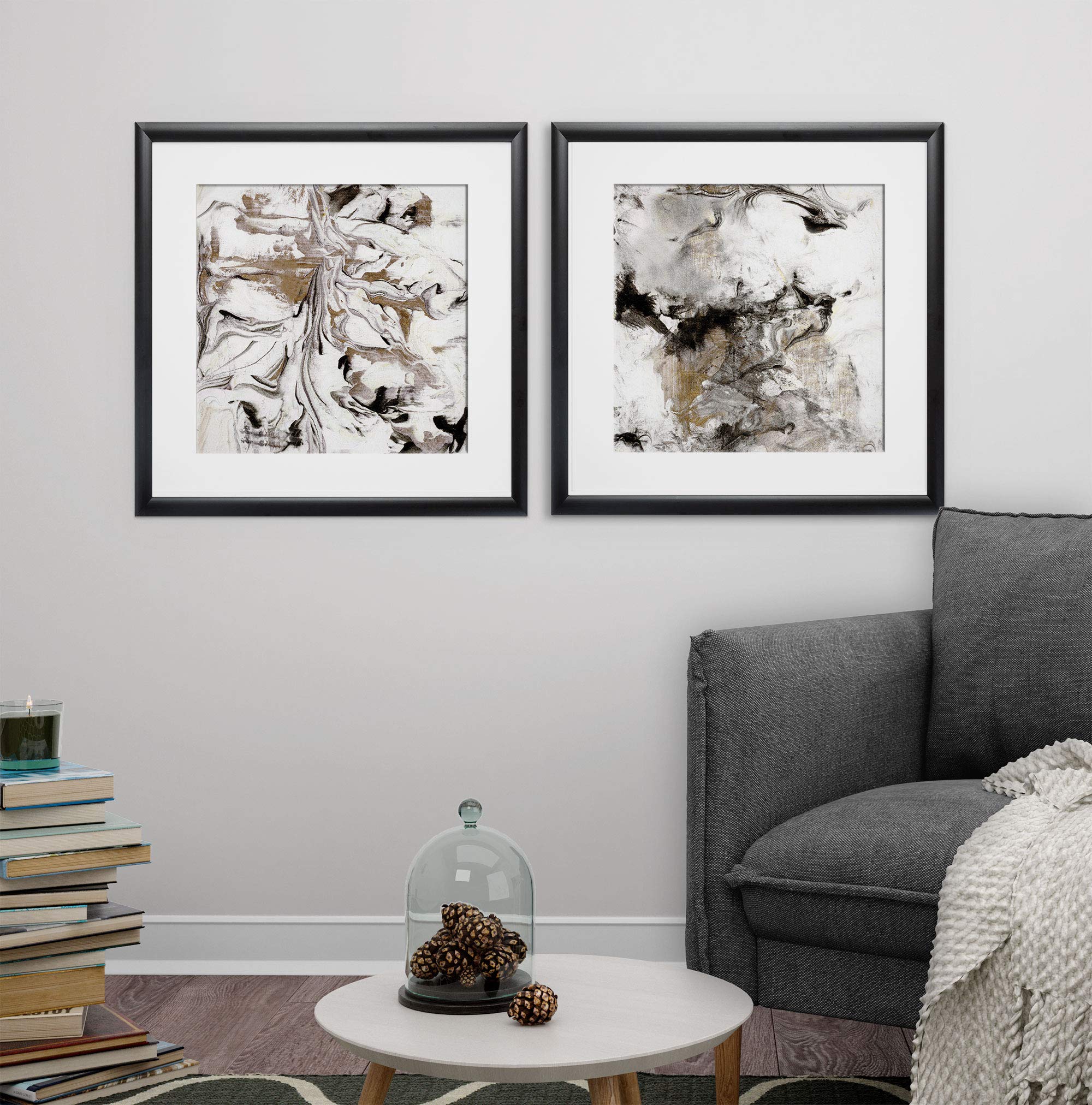 Wexford Home Marble Onyx 2-Piece Set - Elegant Stone Coffee Table & Side Table for Living Room, Lounge & Office Decor