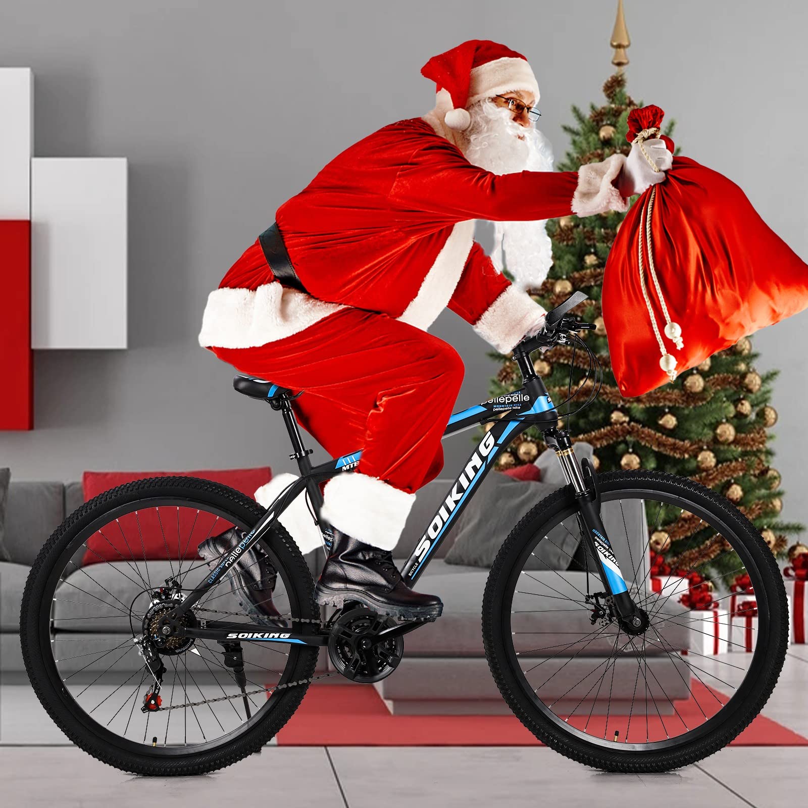 **24 Inch & 26 Inch Kids Mountain Bike for Girls & Boys - 21-Speed High Carbon Steel Frame with Front & Rear Disc Brakes - Perfect for Trail Riding, Commuting & Outdoor Adventures**