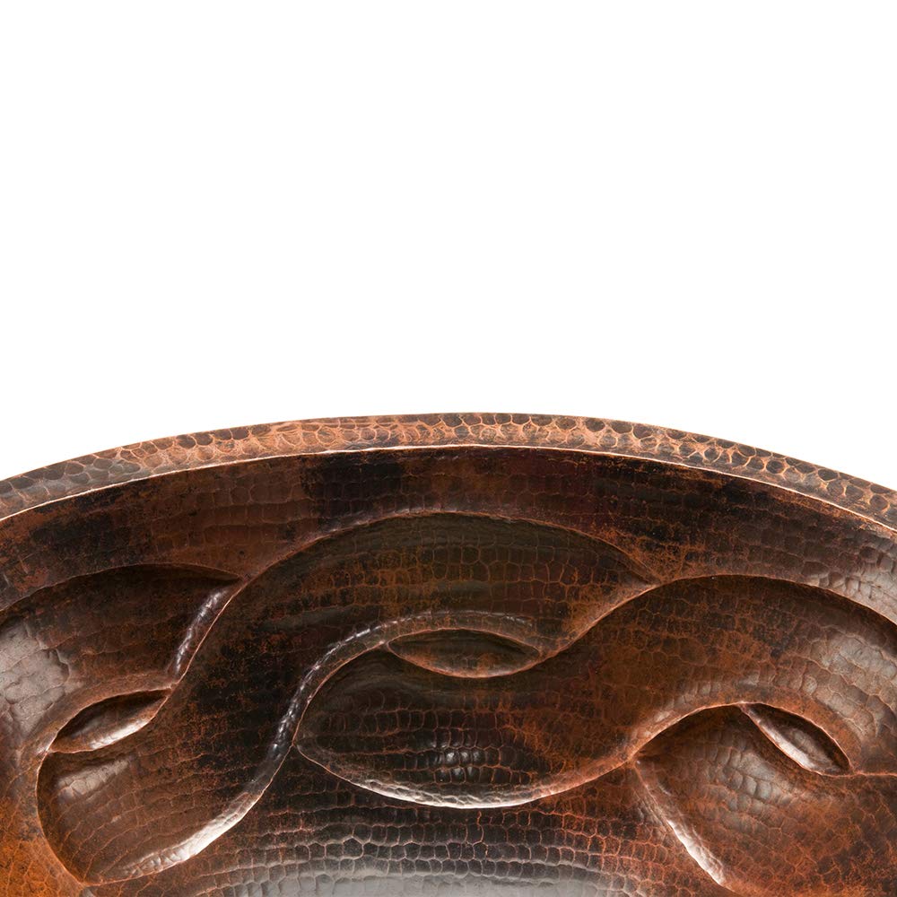 Premier Copper 19-Inch Oval Braided Undermount Hammered Copper Sink - Oil Rubbed Bronze Finish - Perfect for Farmhouse Kitchen & Bathroom Vanity