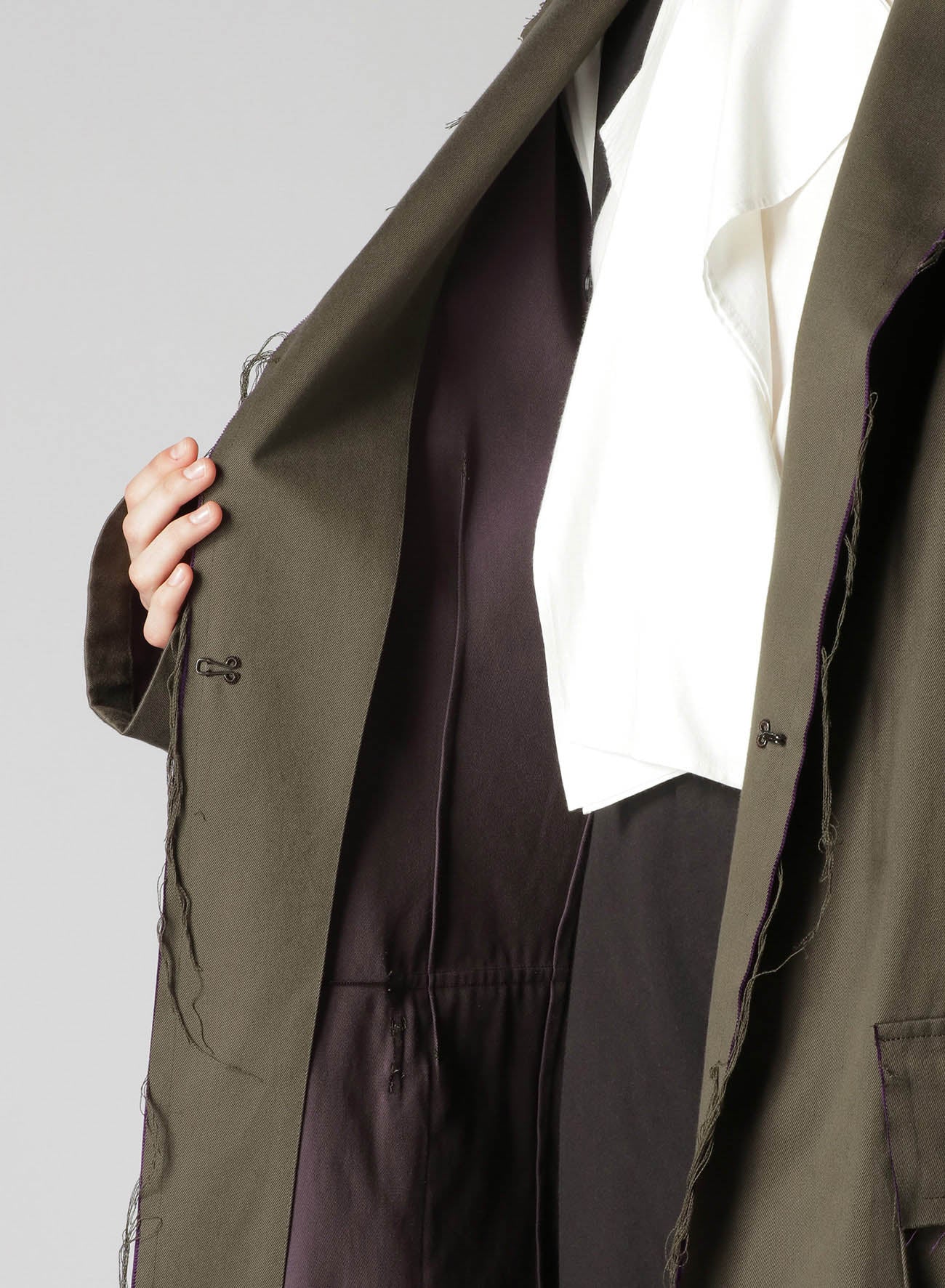Double Faced Twill No Collar Coat for Women - Lightweight Casual Trench Coat for Spring & Fall - Perfect for Office, Travel and Everyday Wear