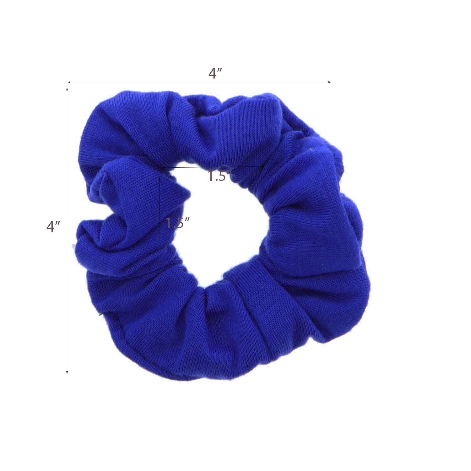 Set of 8 Neon Color Solid Scrunchies Hair Scrunchy - Pink Yellow Green Royal for Women Girls Workout Party Travel