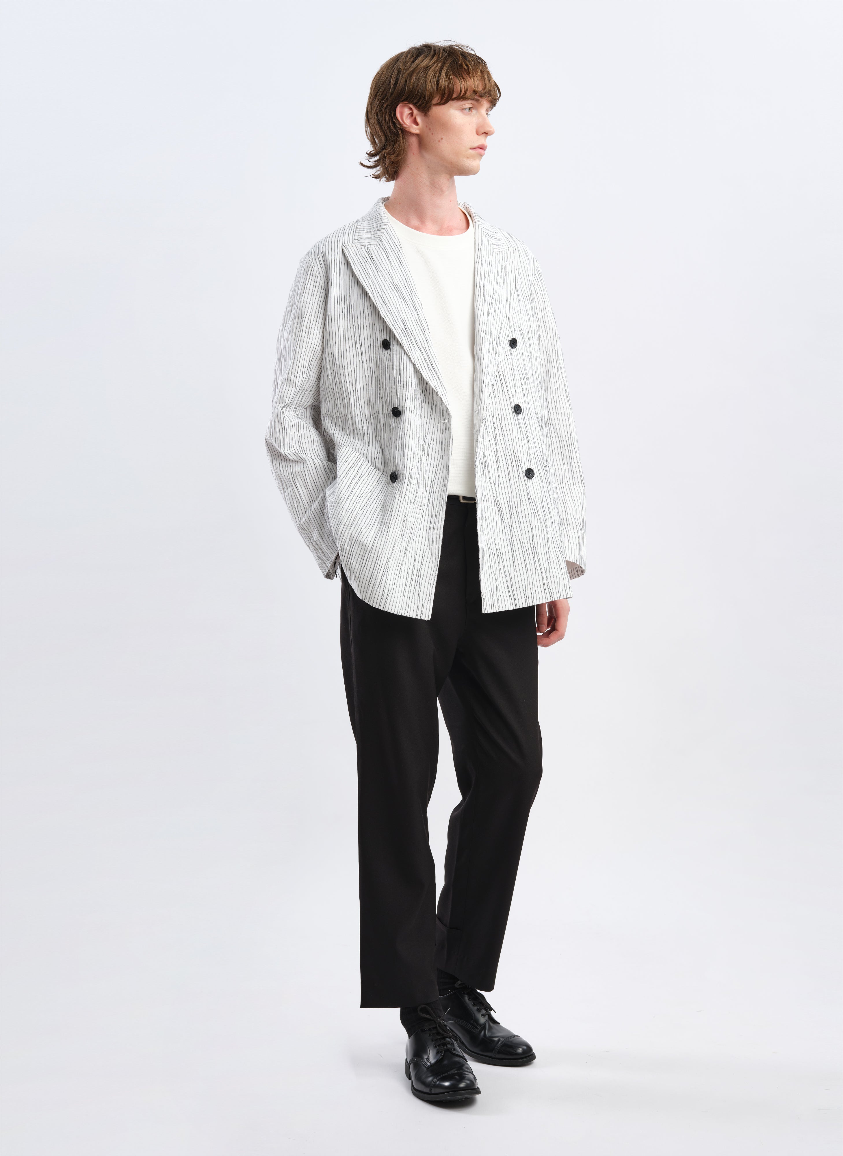 Stylish Distorted Cotton Dobby Double Breasted Blazer for Men - Perfect for Business Meetings, Office Wear & Formal Occasions