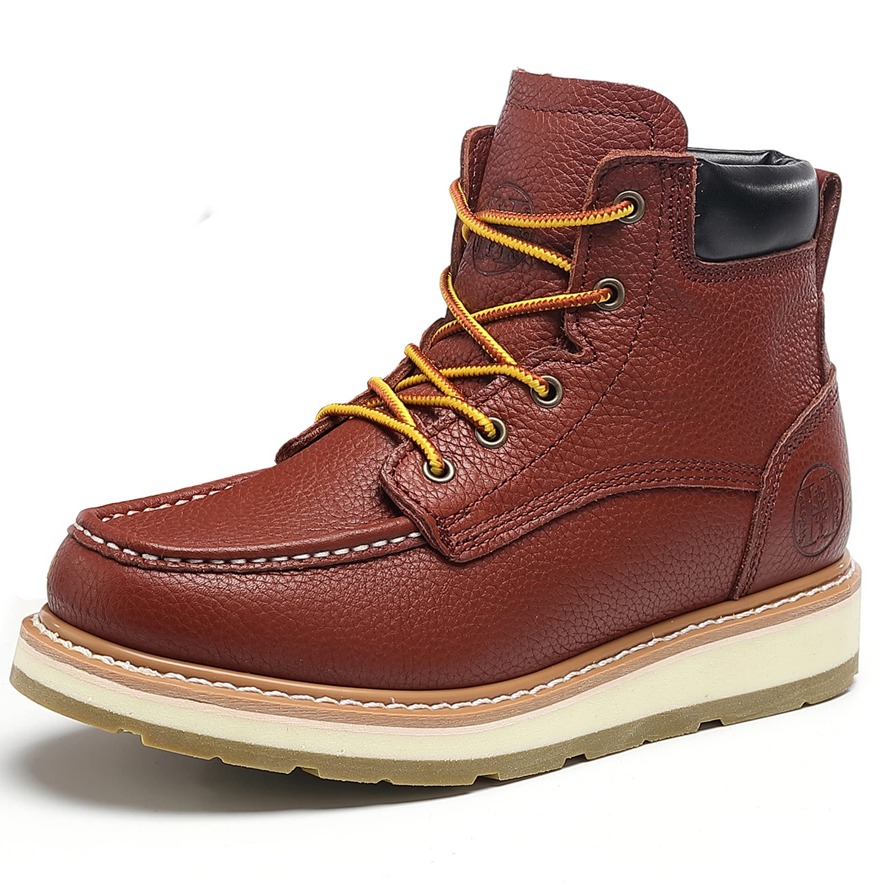 Montwell Men's Work Boots - Composite & Soft Toe, Waterproof, Slip & Puncture Resistant, Moc Toe for Construction, Outdoor & Heavy Duty Work - Ideal for Job Sites, Landscaping & Industrial Use
