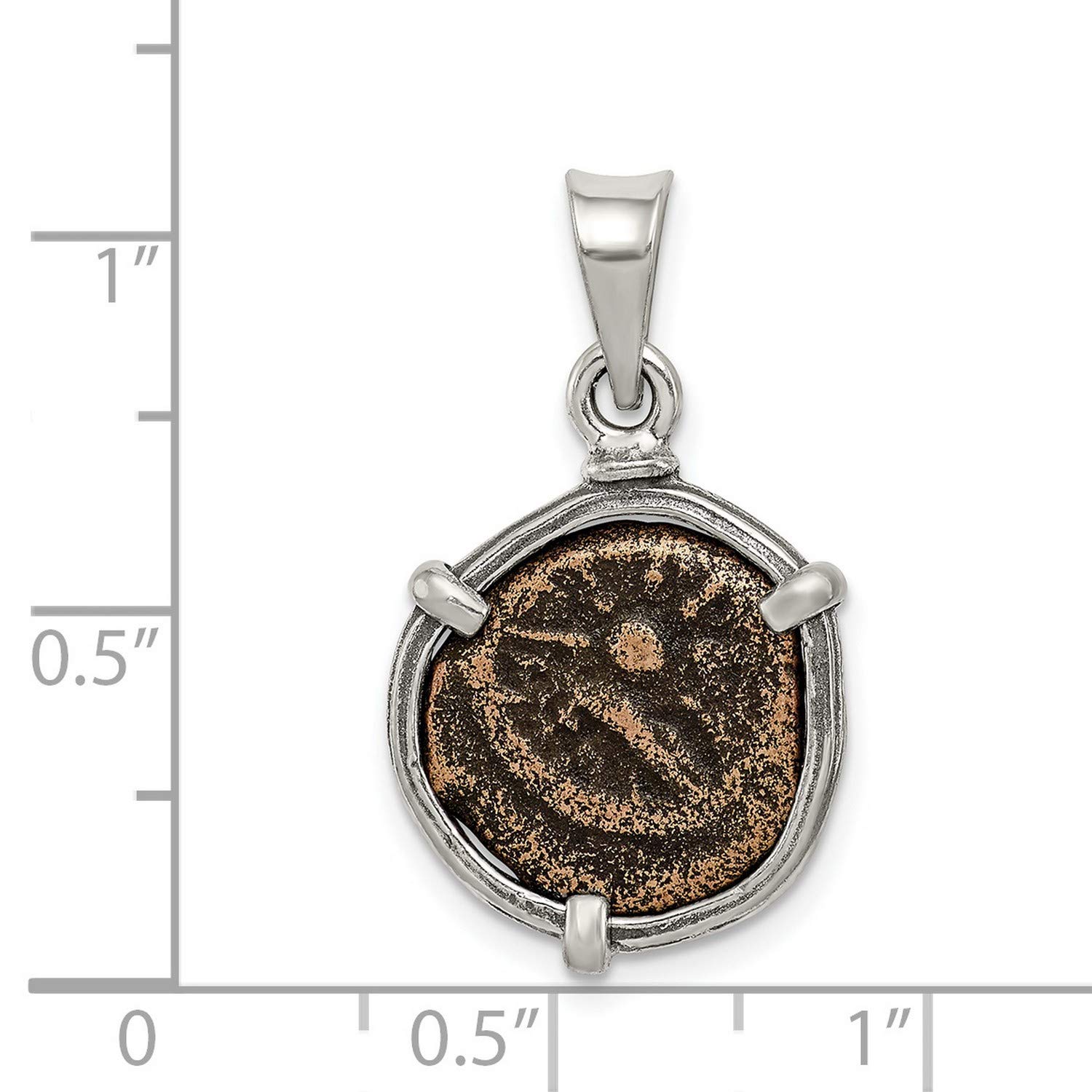 Antiqued Sterling Silver Widow's Mite Coin Pendant - Biblical Jewelry for Women, Men & Collectors - Perfect for Gifts, Faith-Based Fashion & Historical Replicas
