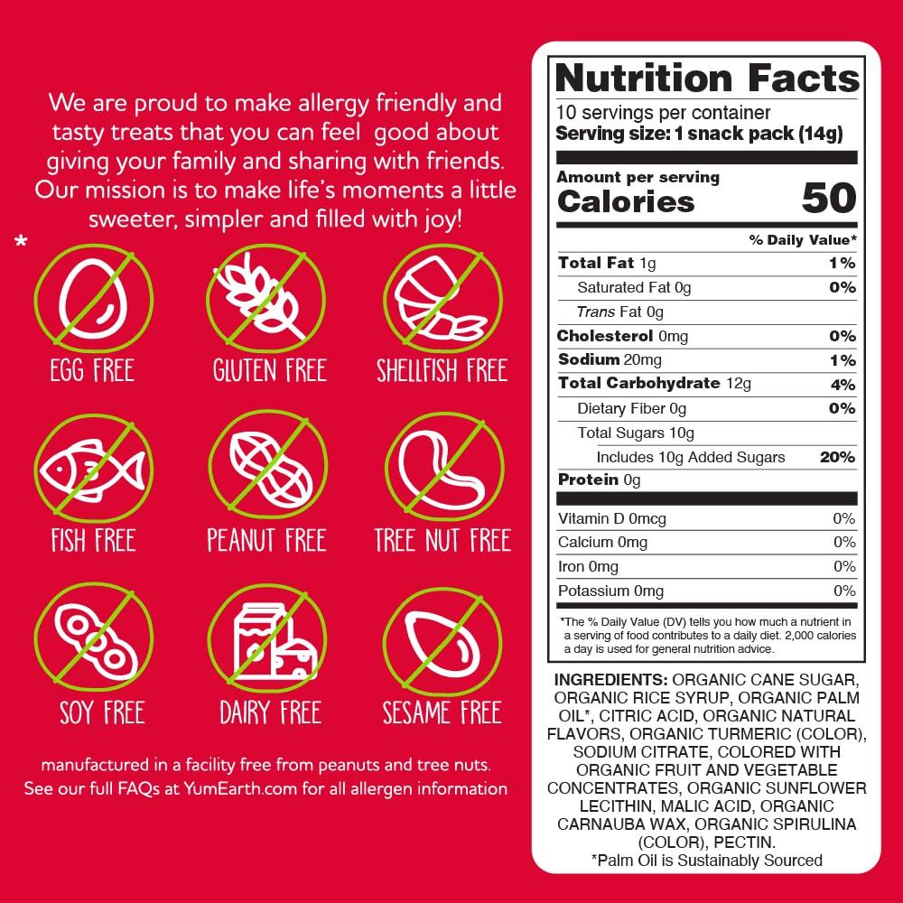 YumEarth Organic Giggles Chewy Candy - Allergy Friendly, Vegan, Non-GMO, Gluten Free Fruit Snacks with No Artificial Dyes or Flavors - 0.5oz (120 Pack) - Perfect for School Lunches, Birthday Parties & Healthy Treats