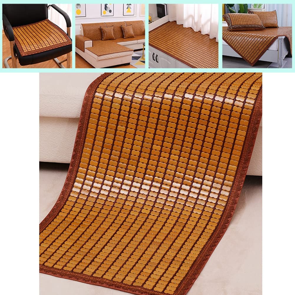 Breathable Bamboo Seat Cushion - Cooling Sofa & Chair Mat for Summer - Anti-Slip Massage Cushion Cover for Office, Car, Recliner (70x190cm, Brown) | Perfect for Home, Office & Car Comfort