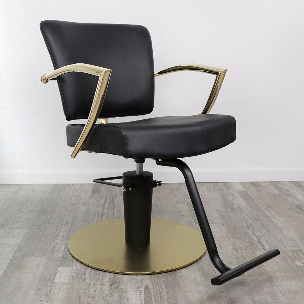 Luxury Manhattan Gold Salon Chair for Hair Styling - Professional Barber & Beauty Salon Furniture with Adjustable Height - Perfect for Hairdressers, Stylists & Home Use