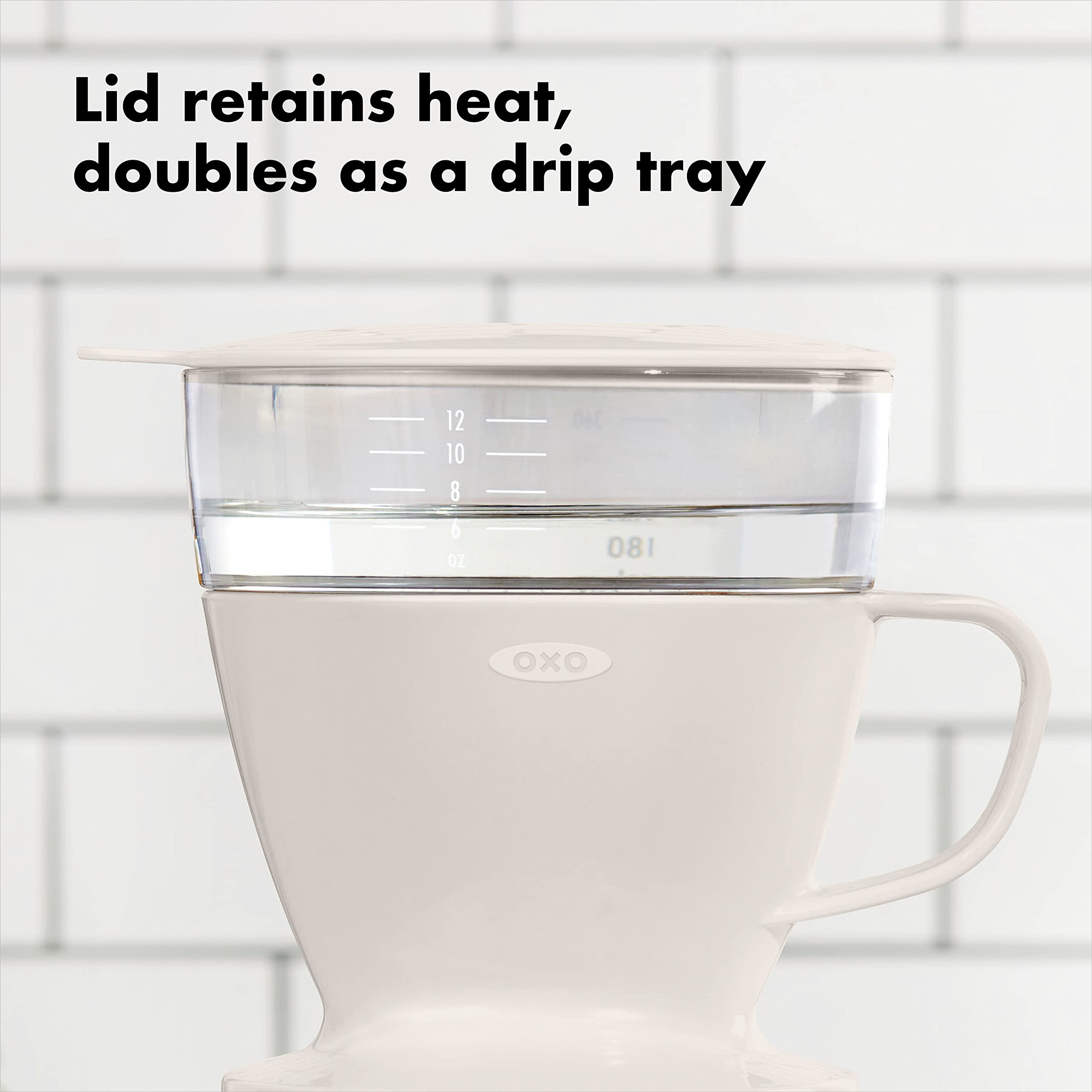 OXO Brew Single Serve Pour-Over Coffee Maker - 12 oz White Dripper for Home, Office & Travel | Perfect for Specialty Coffee Lovers & Minimalist Brewing