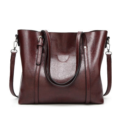 Premium Women's Oil Wax Leather Handbag - Stylish Crossbody Purse for Work, Travel & Everyday Use