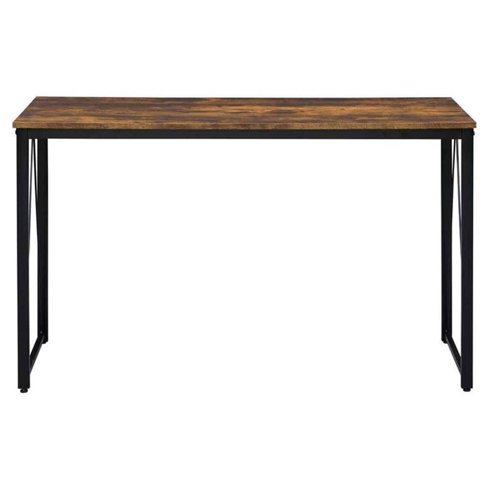 Acme Zaidin Wooden Rectangle Writing Desk - Weathered Oak & Black Finish, Home Office Desk for Study, Work, and Remote Learning