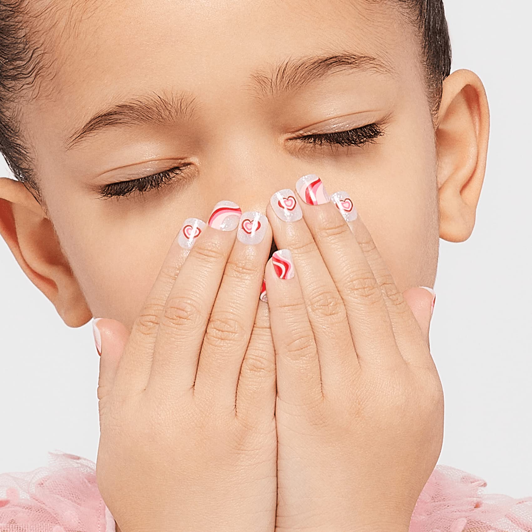 KISS imPRESS No Glue Press On Nails for Kids - Dream Big Pink Fake Nails | 20 Removable Nail Tabs, Mini Nail File | Easy DIY Manicure for Girls, Birthday Parties & Playdates