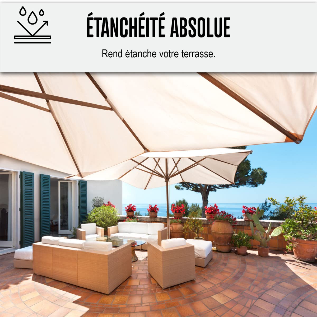 Waterproof Resin Coating, Walkable Varnish - 5 m² Coverage, Private Traffic, Porous Substrate - Transparent Matte Finish by ARCANE INDUSTRIES - Ideal for Patios, Balconies & Driveway Sealing