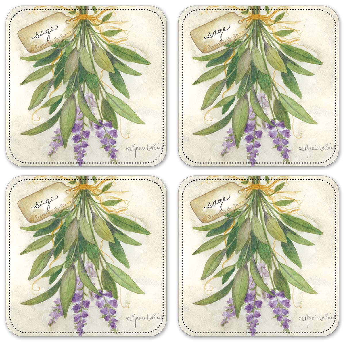 Premium Vinyl Drink Coasters Set of 4 - Waterproof & Non-Slip Sage Green Coasters for Coffee Tables, Bars & Home Decor - Perfect for Parties & Daily Use