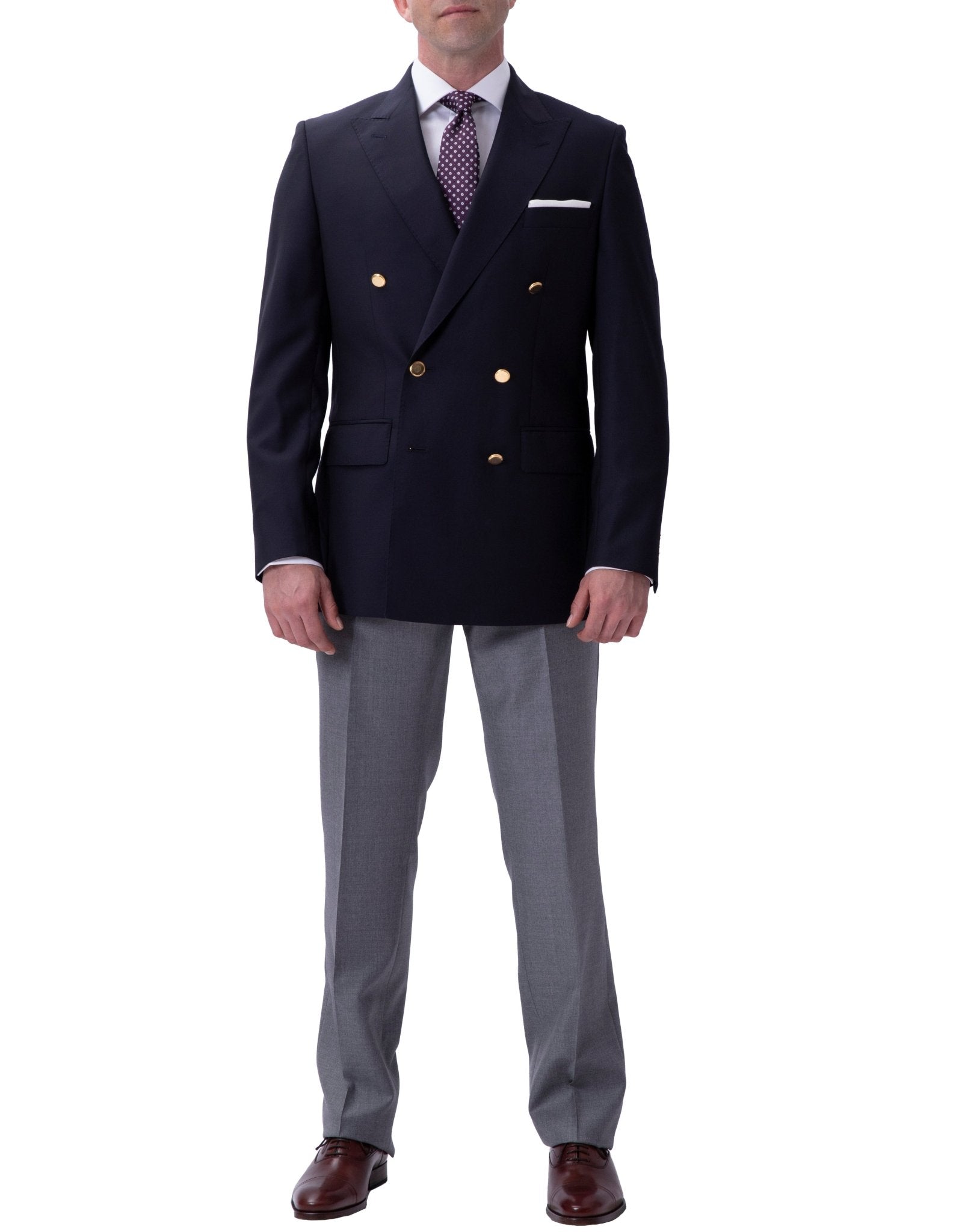 Ermenegildo Zegna Travel Fabric Twill Wool Blazer for Men - Navy Blue Slim Fit Business Suit Jacket | Perfect for Office Wear, Business Meetings & Formal Events