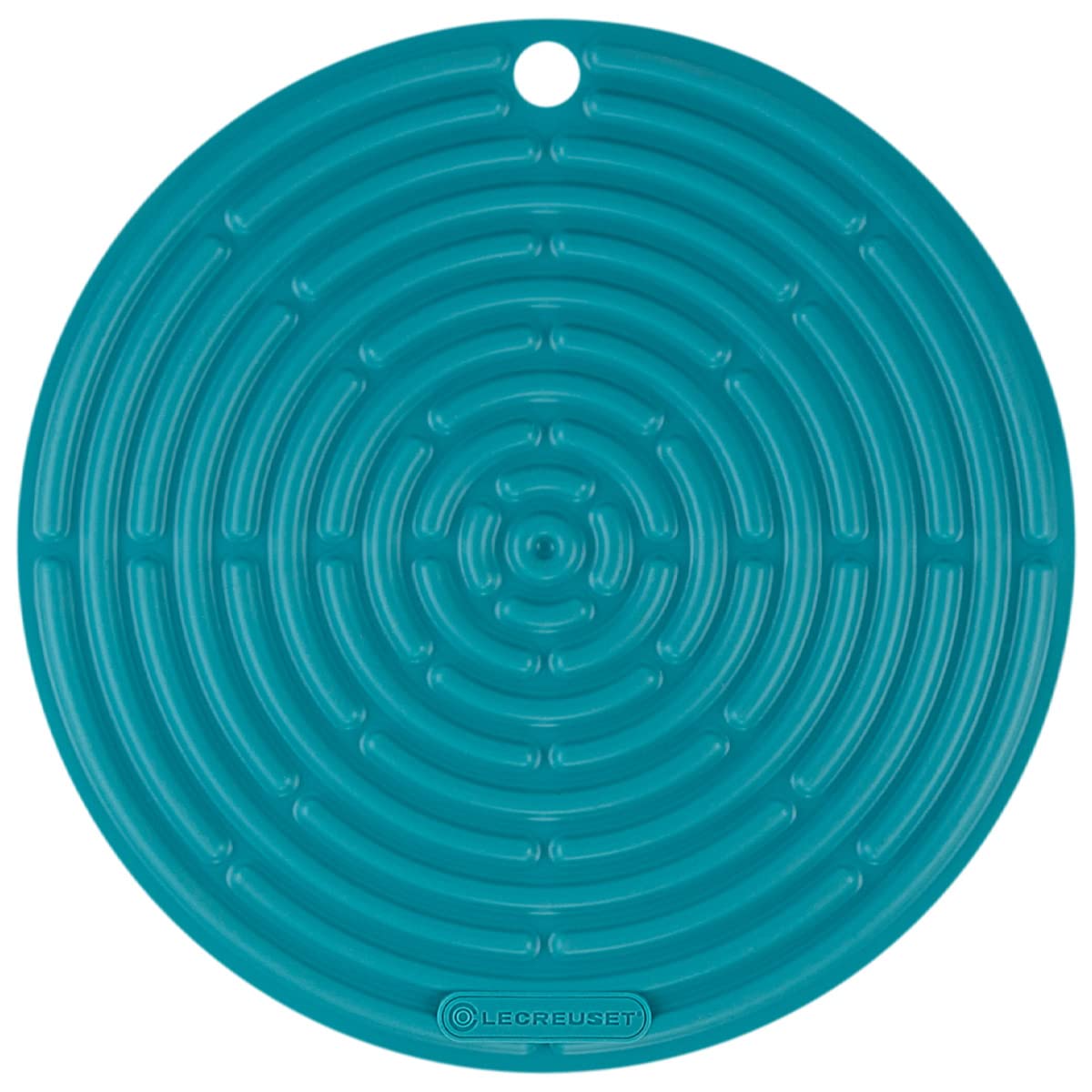 Le Creuset Silicone Pot Holder & Trivet Set - 20cm Round Heat Resistant Kitchen Tool in Teal (93000230490200) - Perfect for Hot Pots, Pans & Serving Dishes