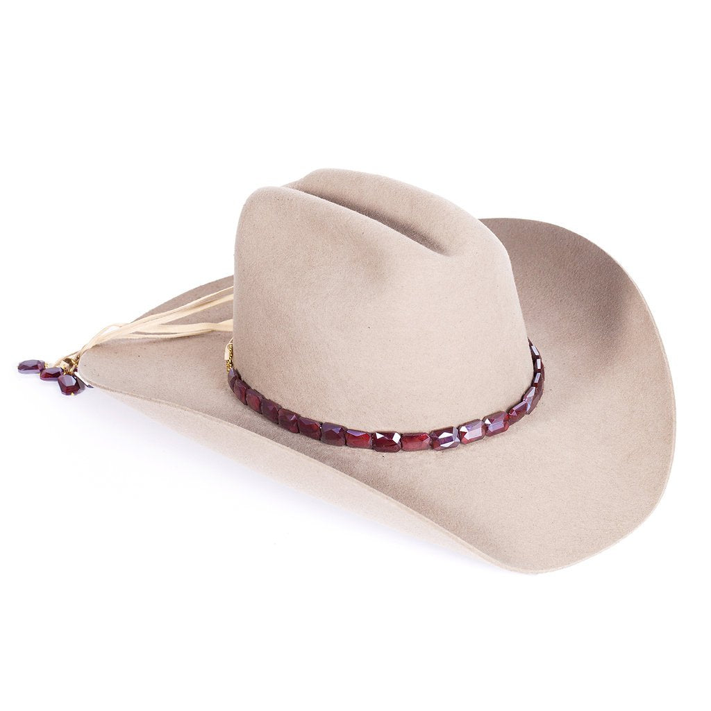 Stylish Faceted Walnut Hat Band - Handmade Wooden Headband for Cowboy Hats & Western Fashion - Perfect for Rodeo, Country Music Festivals & Outdoor Events