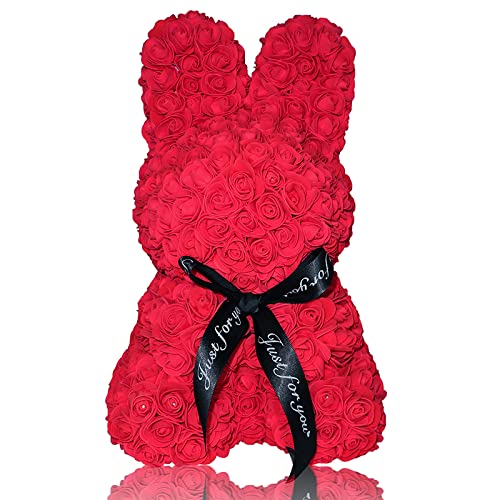 Unique Rose Bear & Rose Teddy Bear Gift Box - Fully Assembled Birthday Gift for Women, Mom, Wife - Perfect for Anniversaries, Valentine's Day & Special Occasions