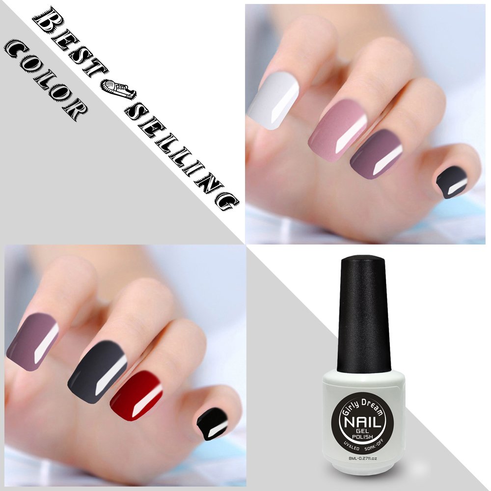 GirlyDream 6 Colors Gel Nail Polish Set with Base & Top Coat + 36W LED Nail Lamp - Complete Starter Kit for DIY Manicure & Nail Art at Home | Fast Curing, Long Lasting, Salon-Quality Results