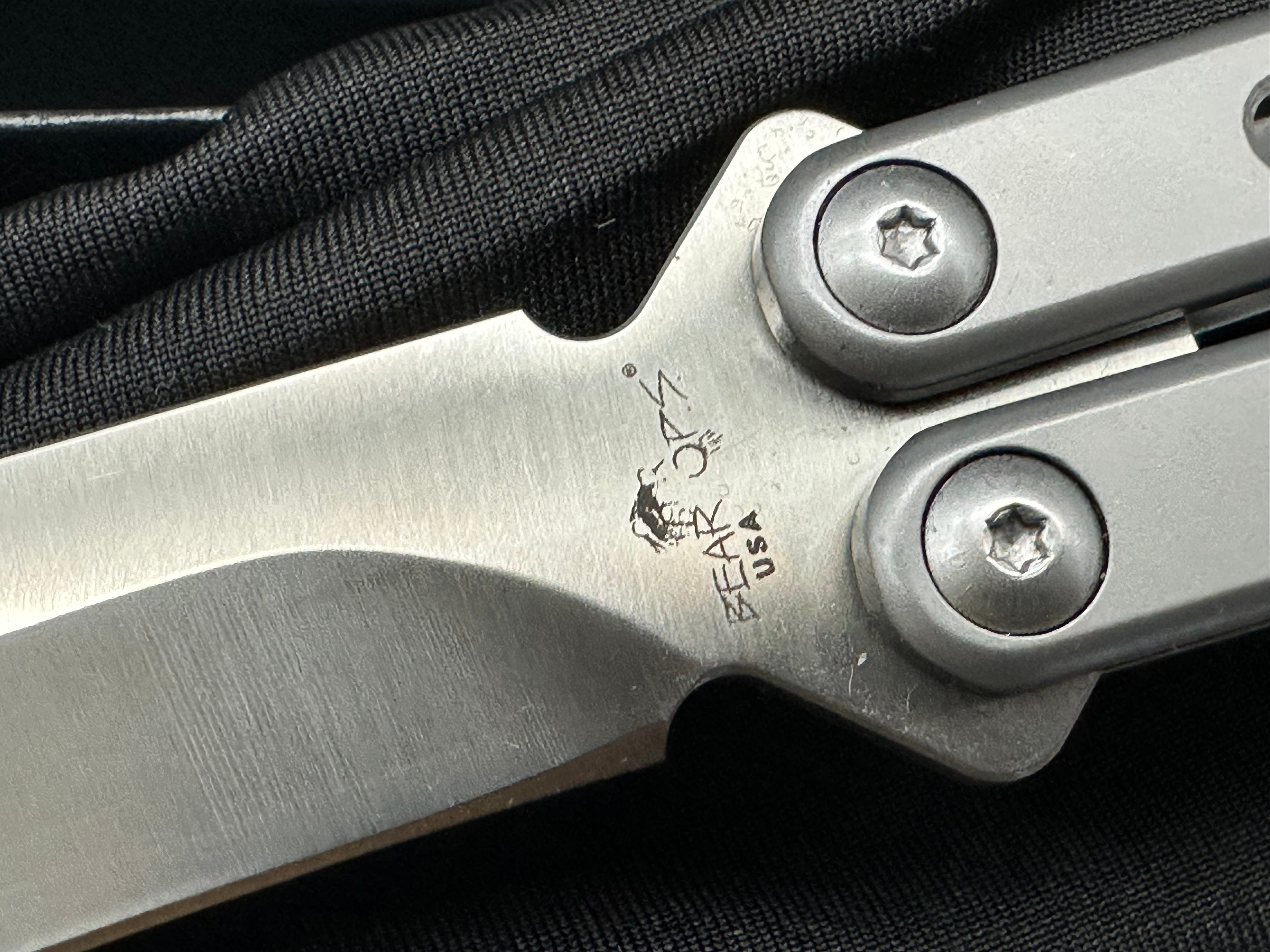 Bear OPS Bear Song VIII Silver Steel Frame Balisong Butterfly Knife - 154CM Satin Polished Bowie Blade for EDC, Outdoor Survival & Collection - Perfect for Flipping Tricks, Camping & Knife Enthusiasts