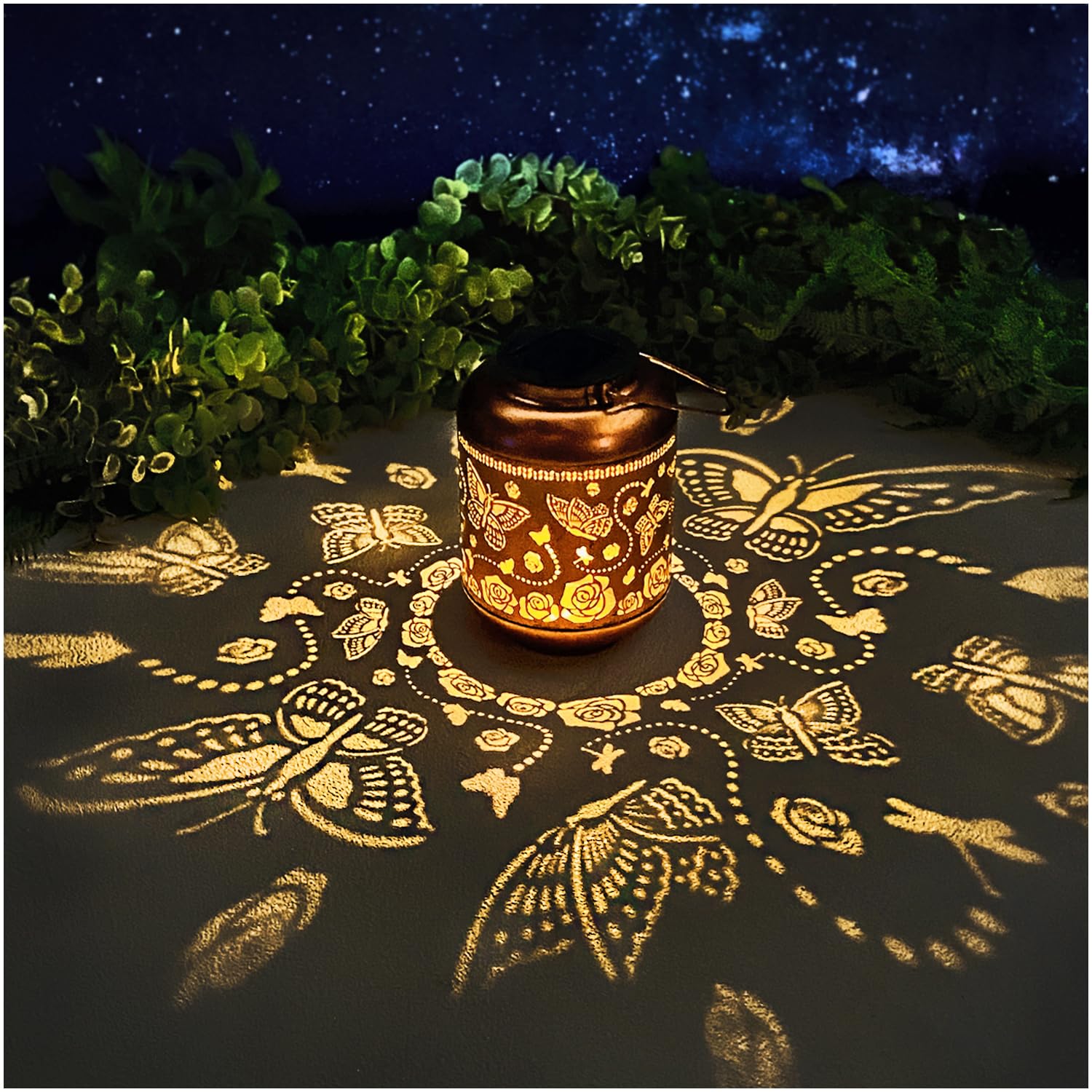 Solar Butterfly Lanterns Outdoor - Waterproof Hanging Solar Lights for Garden, Yard, Patio - Decorative Metal LED Butterfly Lights for Women & Men - Perfect for Landscape, Pathway, Lawn, Tabletop Decor & Romantic Evening Ambiance