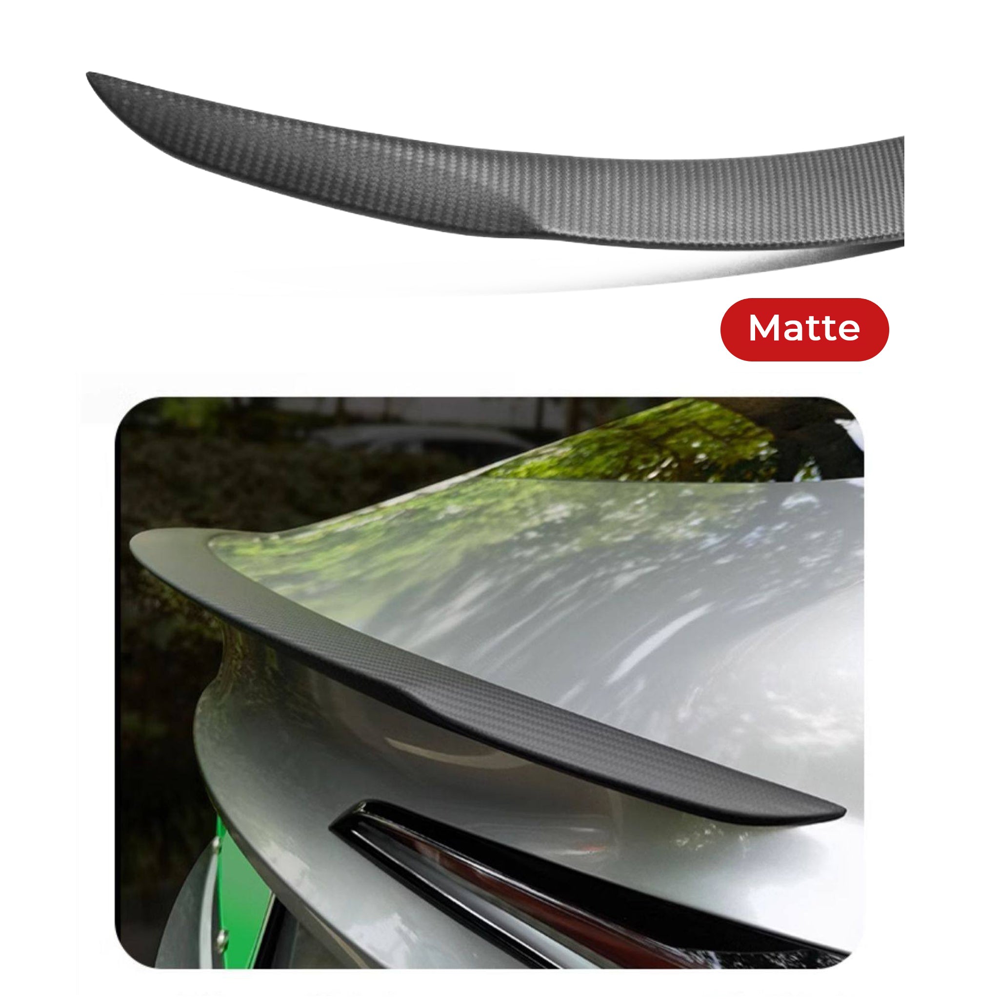 2024 Tesla Model 3 Real Carbon Fiber Rear Spoiler - High Performance & Aerodynamic Upgrade for Enhanced Speed & Stability | Perfect for Racing & Street Driving