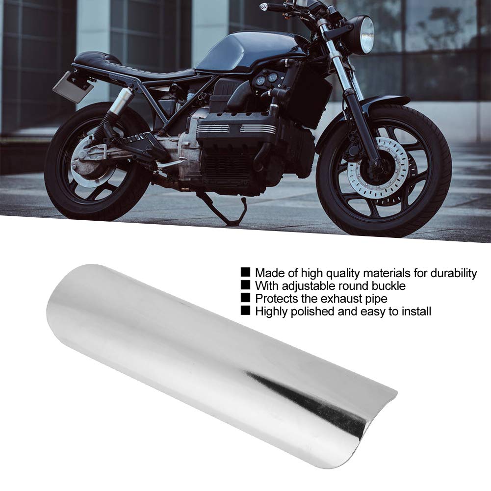 Universal Motorcycle Exhaust Heat Shield with Adjustable Round Buckle - High-Temperature Protection for Exhaust Pipes - Perfect for Cruisers, Sport Bikes & Off-Road Motorcycles