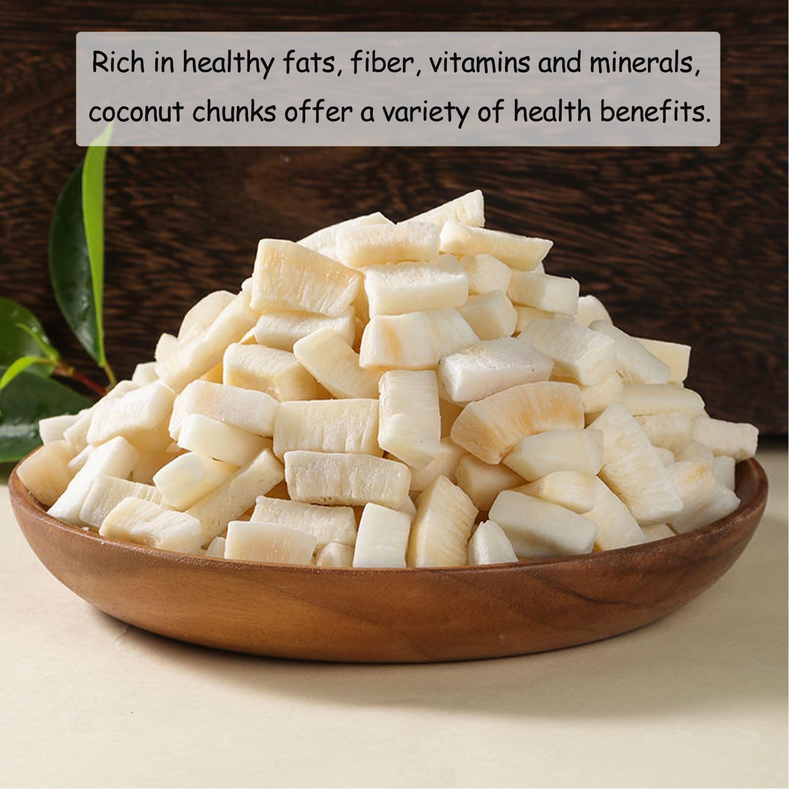 Premium Dried Coconut Chunks 10.58oz (300g) - Natural Coconut Meat Strips for Smoothies, Baking, Trail Mix & Healthy Snacks - Vegan, Gluten-Free, No Sugar Added